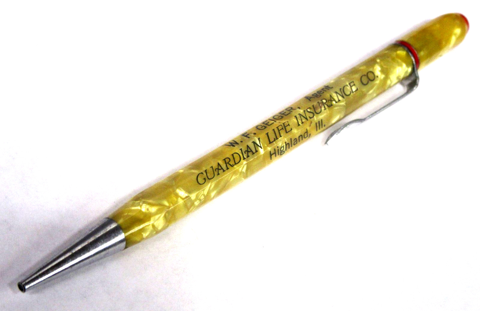1930\'s Geiger GUARDIAN LIFE INSURANCE Highland Illinois Mechanical Pencil