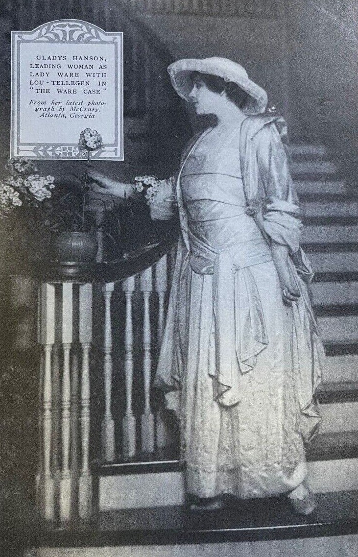 1916 Vintage Magazine Illustration Actress Gladys Hanson 1916 Vintage Magazine Illustration Actress Gladys Hanson