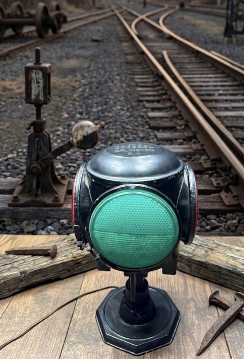 Vintage Dressel Railroad Switch Lamp Lantern Red Green Lenses Electrified RR