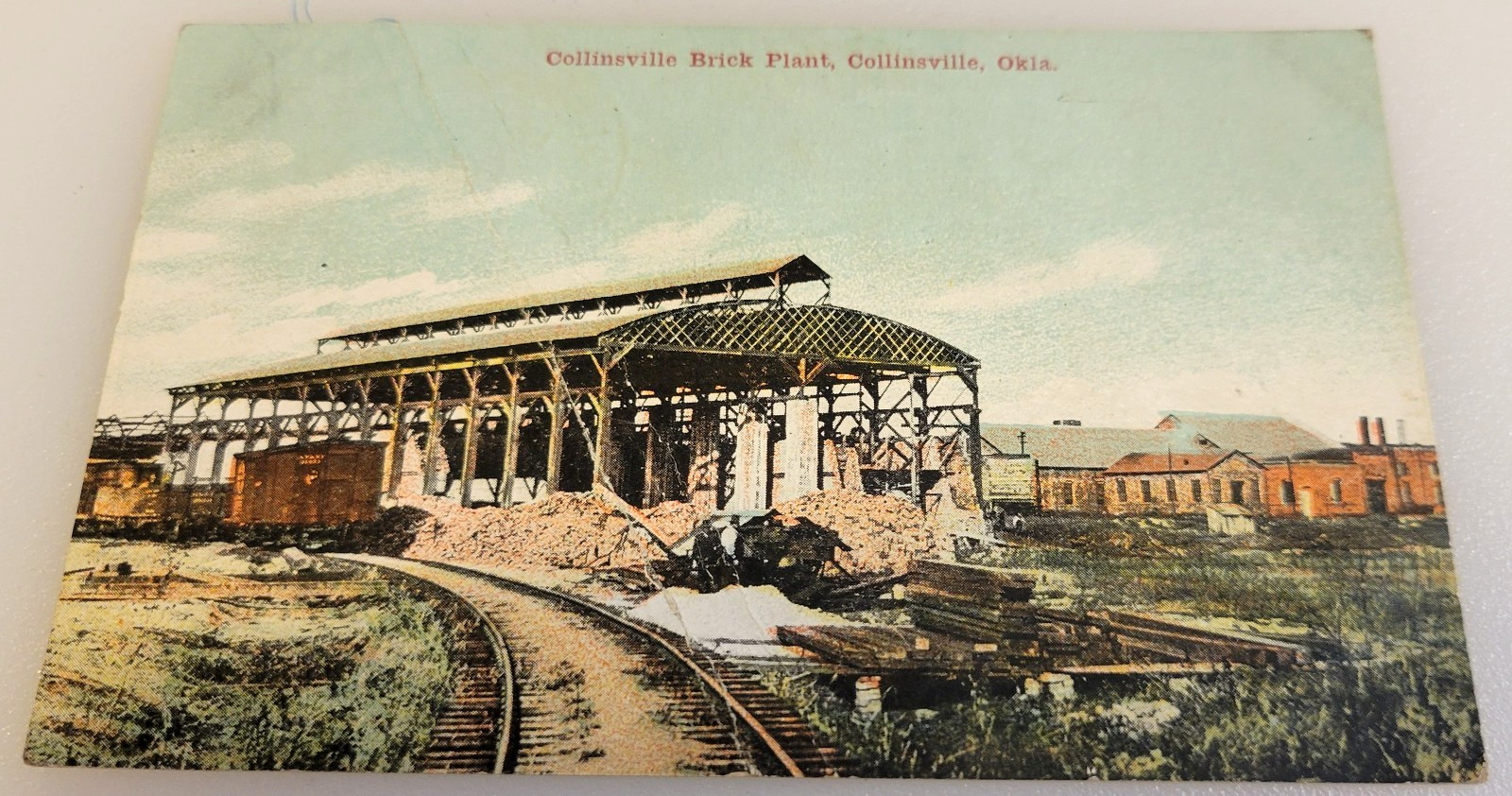 COLLINSVILLE OK Oklahoma BRICK PLANT (Antique 1911) Color Divided Back POST CARD