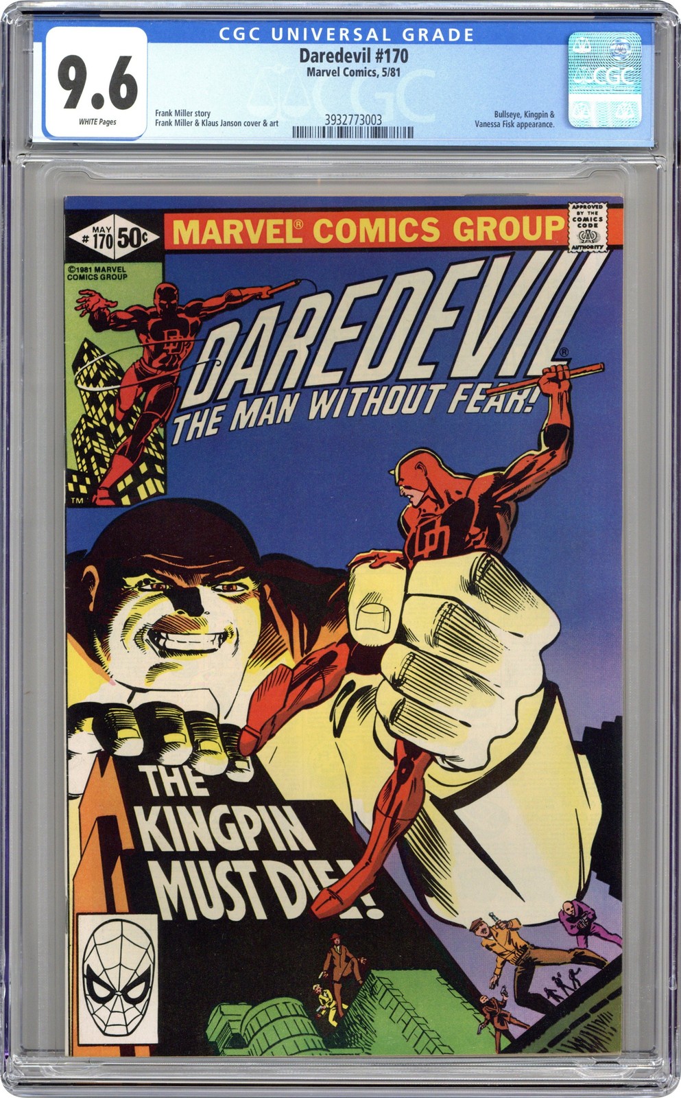 Daredevil #170 CGC 9.6 1981 3932773003