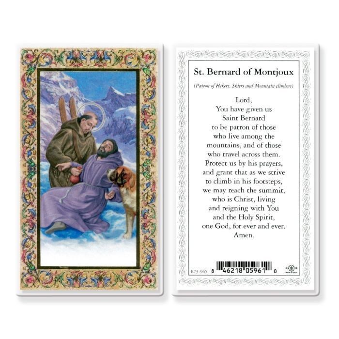 Saint Bernard of Montjioux + Prayer - Laminated Holy Card E73-965