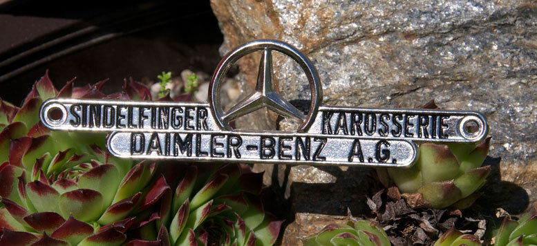 VINTAGE AUTOMOBILE CAR EMBLEM  BODY BADGE # DAIMLER BENZ KAROSSERIE SINDELFINGEN