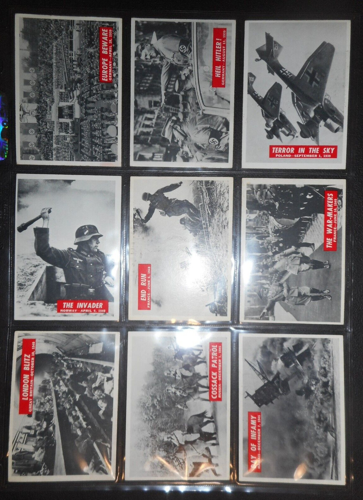 1965 WORLD WAR II WAR BULLETIN COMPLETE(88) CARD SET w/CHECKLIST  PHILLY GUM