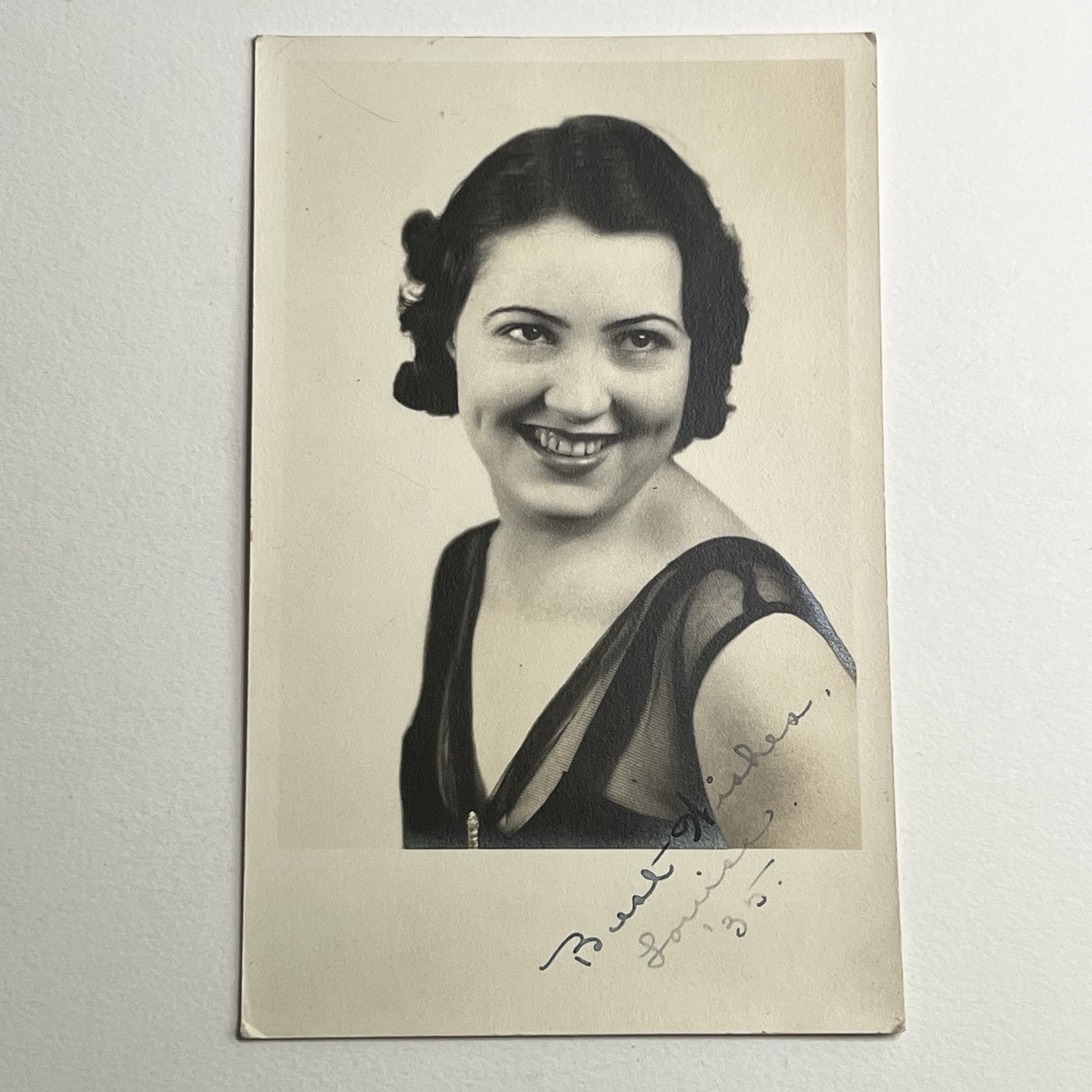 Vintage RPPC Real Photograph Postcard Beautiful Plus Size Woman Signed