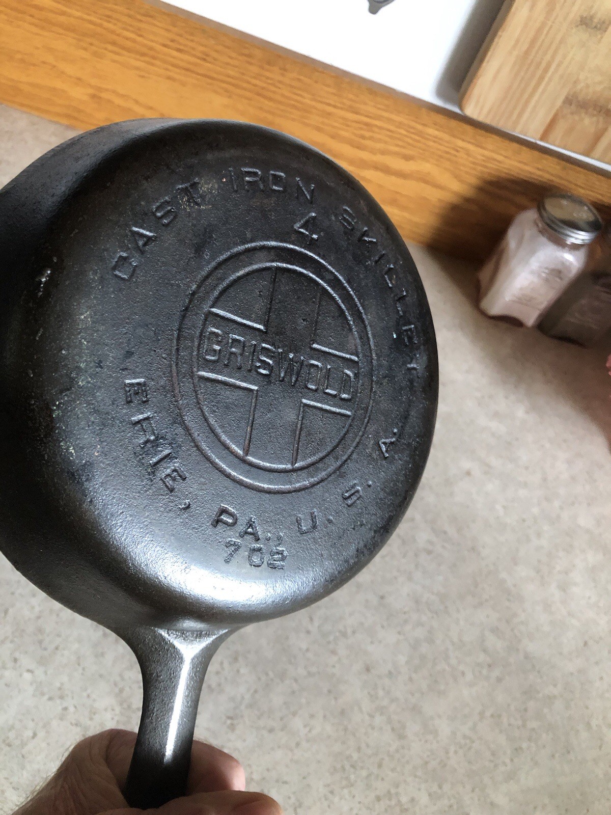 Vintage Griswold Number 4 Large Block Logo Erie PA USA 702 Cast Iron Skillet