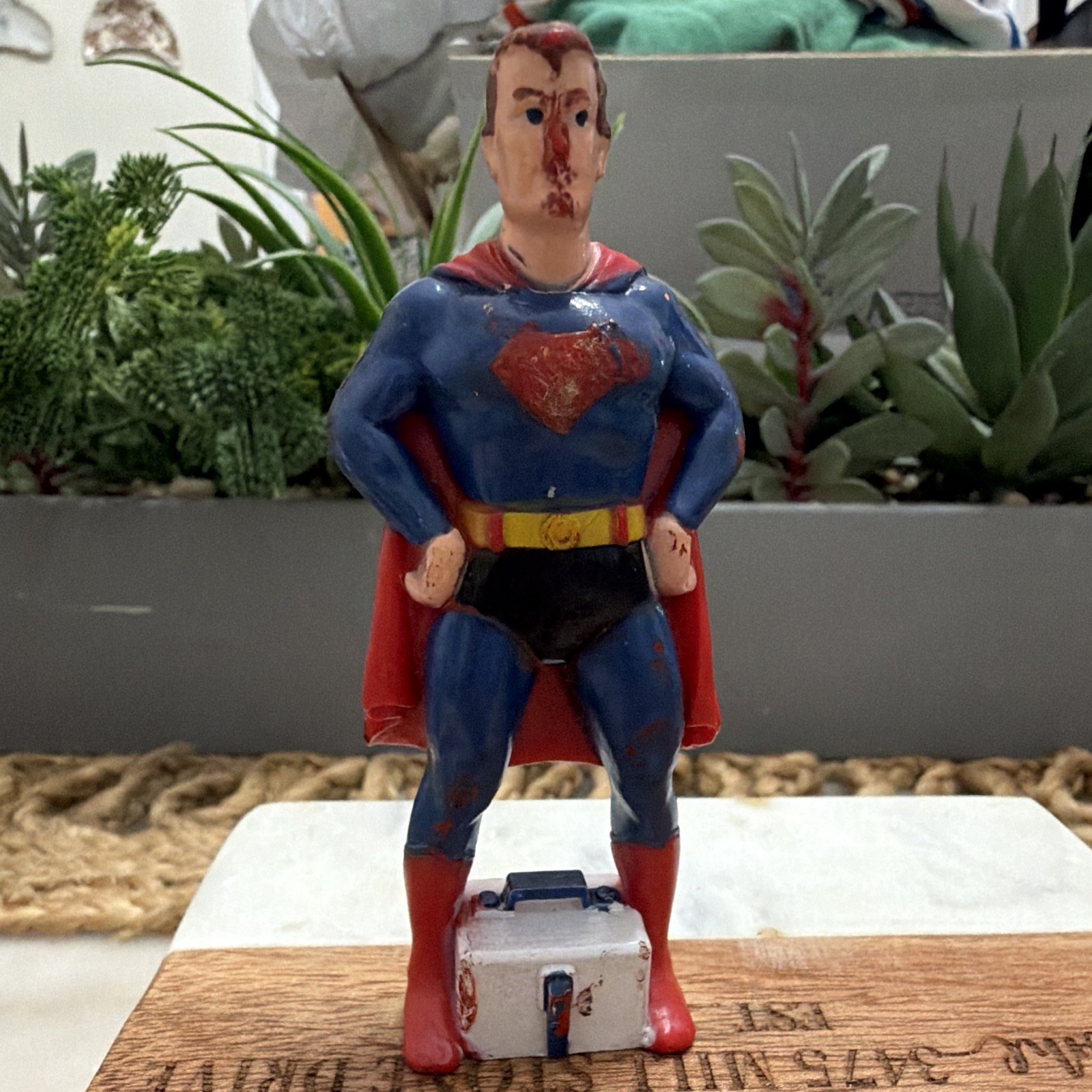DC Comics Superman Figurine 1975 Vintage Plastic Multicolor Comic Hero