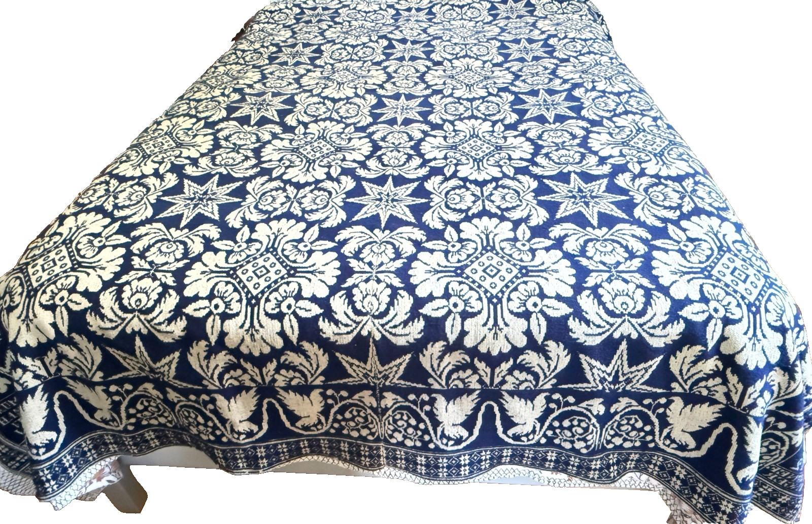 Antique 1842 Jacquard Beiderwand Coverlet - Signed Andrew Kump Hanover, PA B360 Antique 1842 Jacquard Beiderwand Coverlet - Signed Andrew Kump Hanover, PA B360