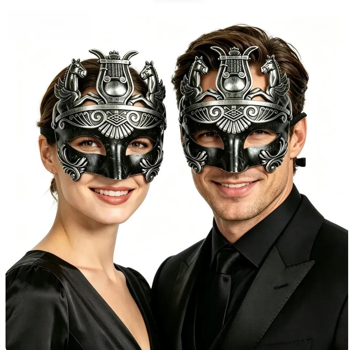 Vintage Roman Greek Masquerade Mask Pegasus Half Face Halloween Cosplay Party