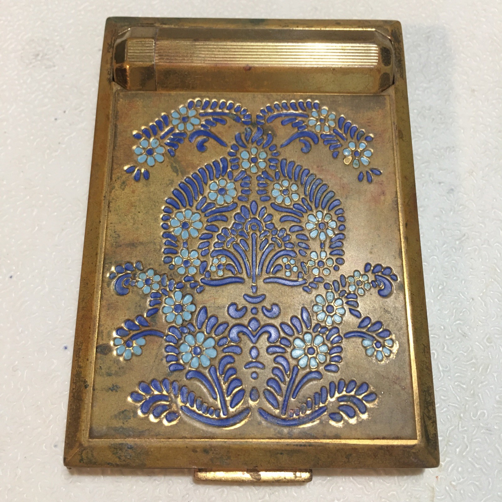 Antique Richard Hudnut Compact and Lipstick in Golden Case With Mirror ORG Box