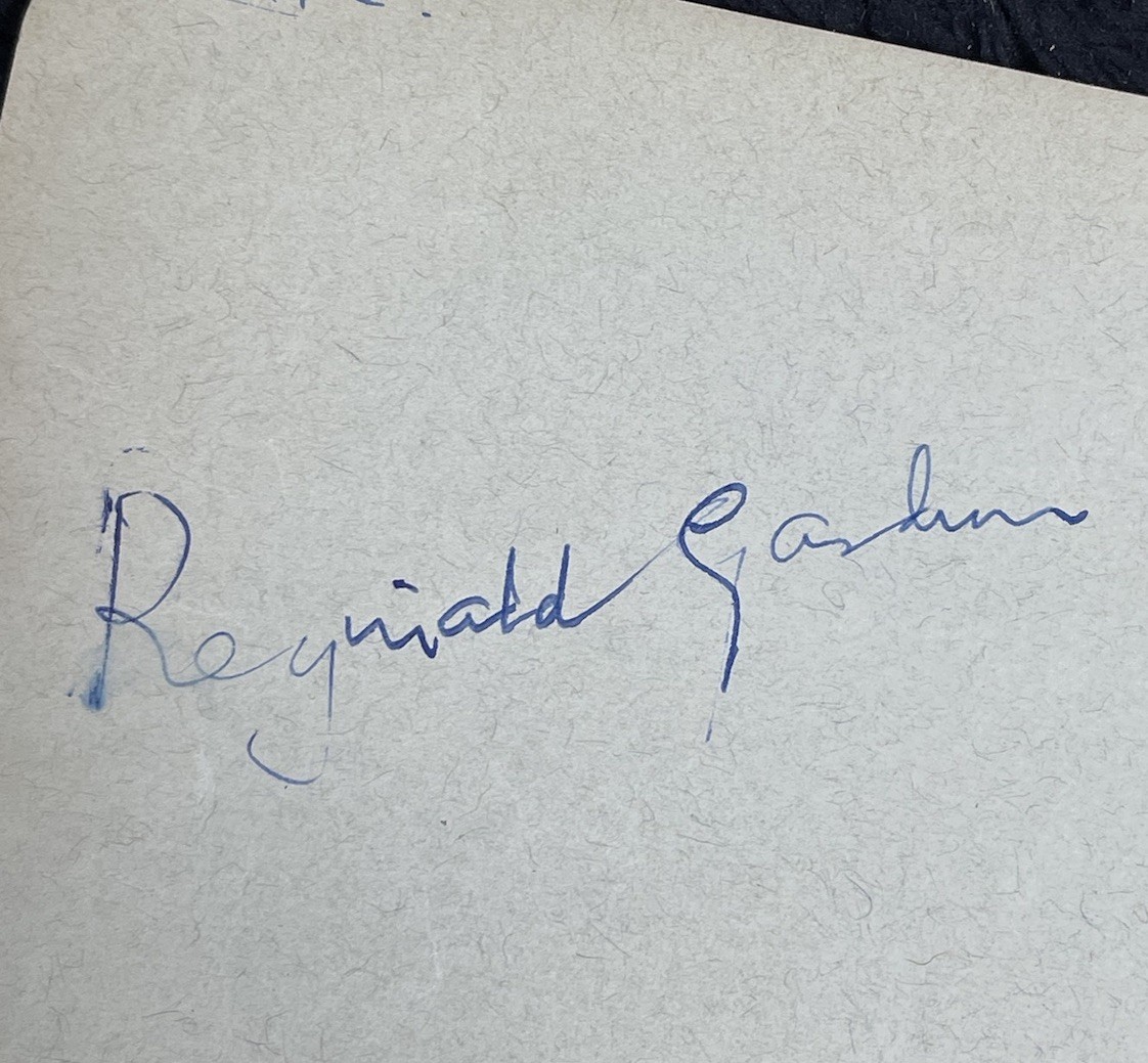 Reginald Gardiner Autograph Signed Page from Vtg Hollywood Signature Book 1940s