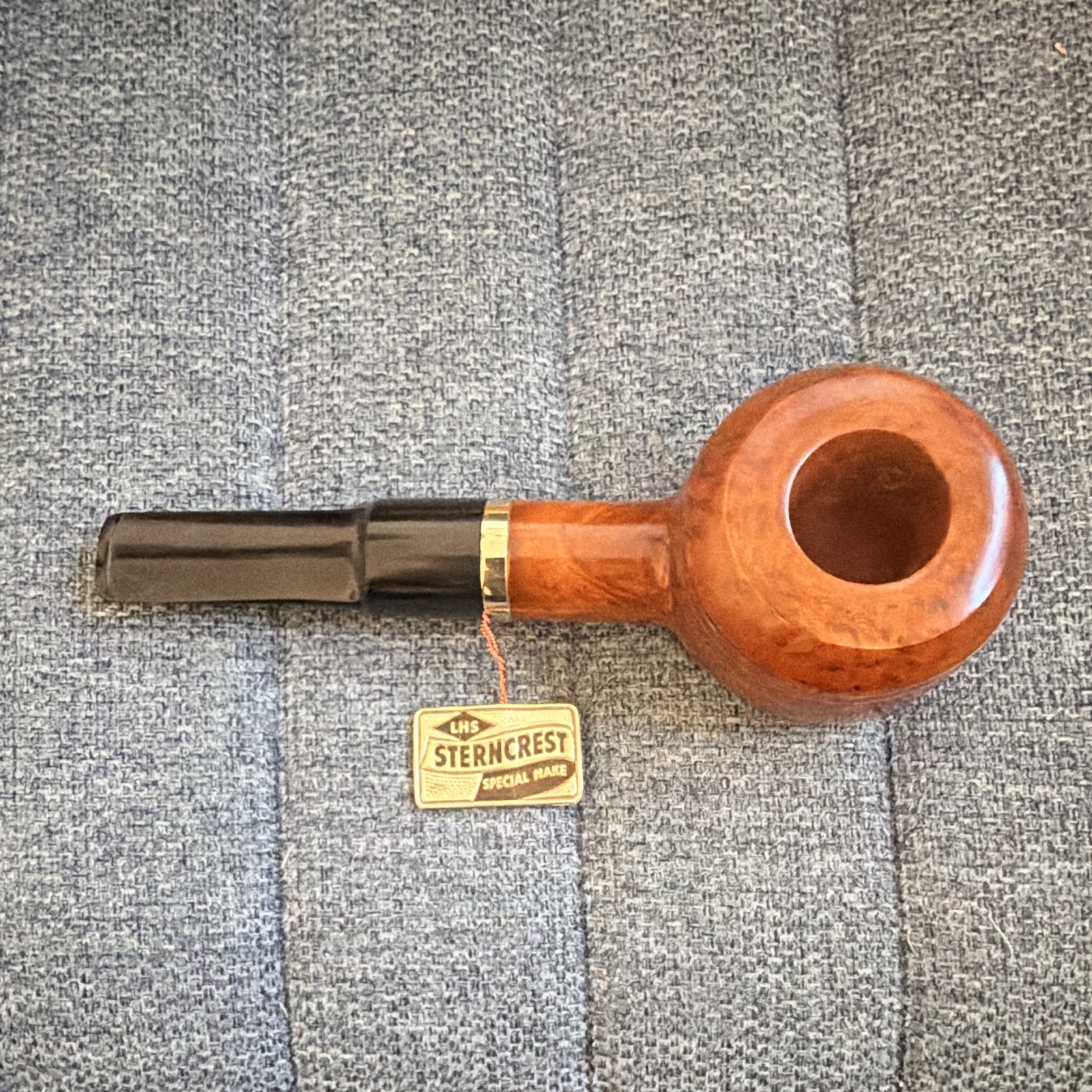 NOS Vintage LHS Sterncrest Special Make 14K Solid Gold Band Pipe Unsmoked CIB