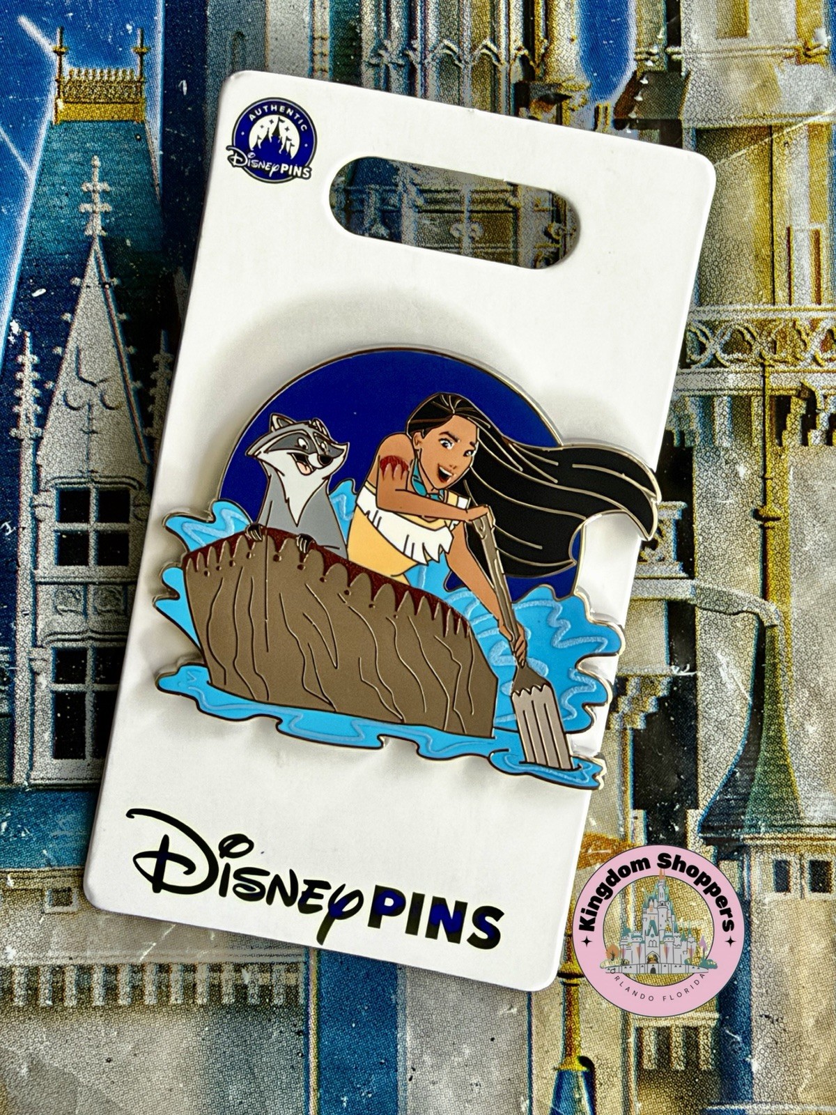 2026 Disney Parks Pocahontas & Meeko In Wooden Canoe OE Pin