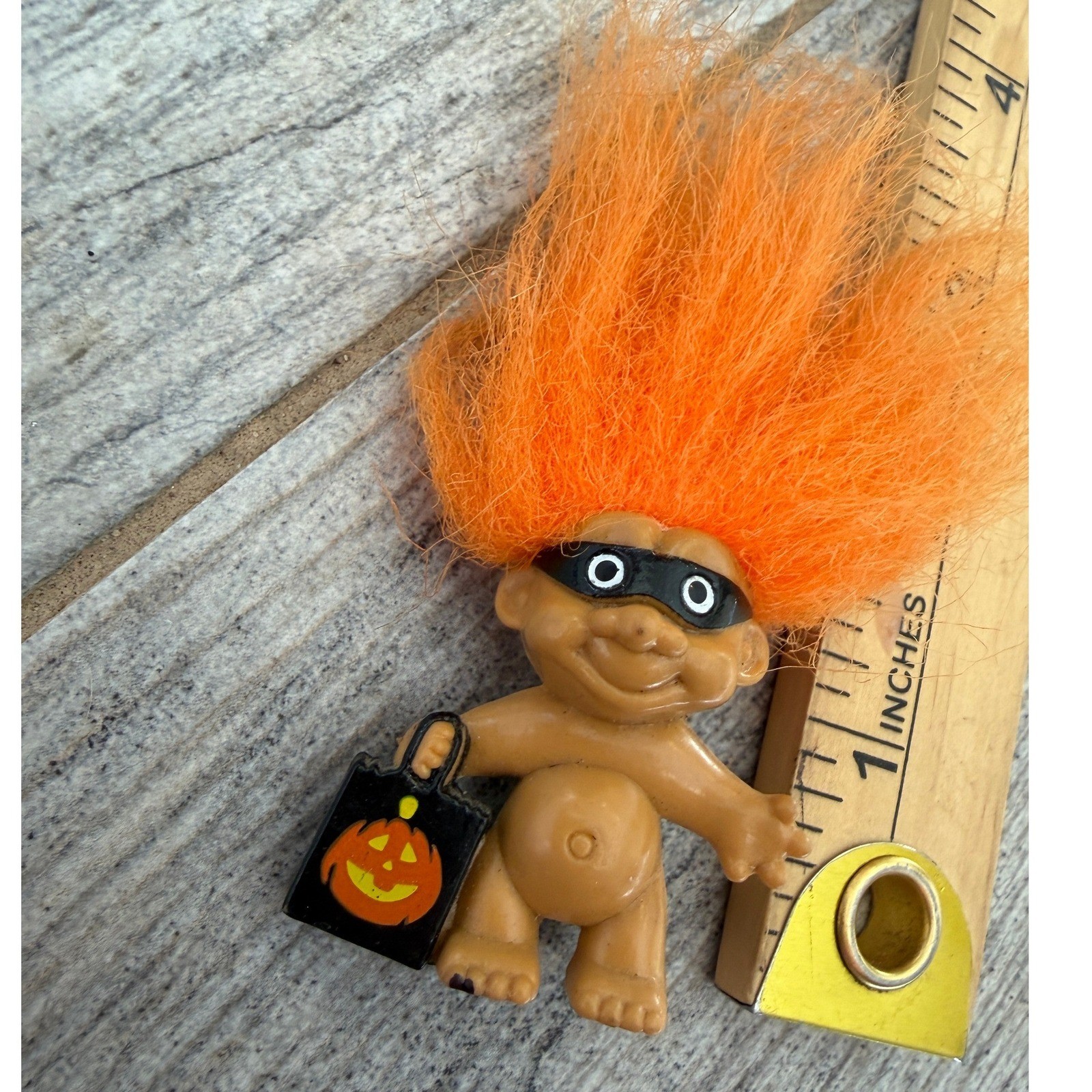 Russ Halloween Troll Doll Pin Dave Hester Signed Storage Wars Vintage Orange 90s