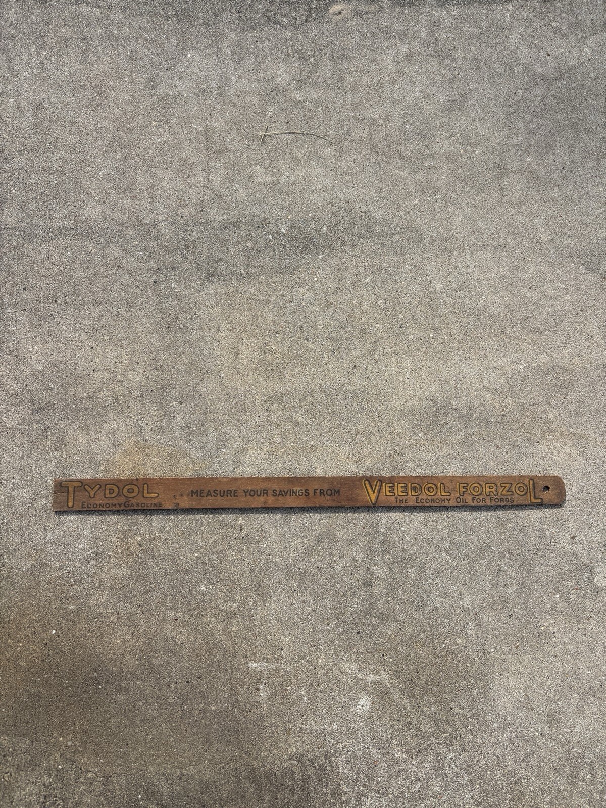Vintage Tydol Gasoline Motor Oil Gas Tank Measuring Stick Gauge Advertising