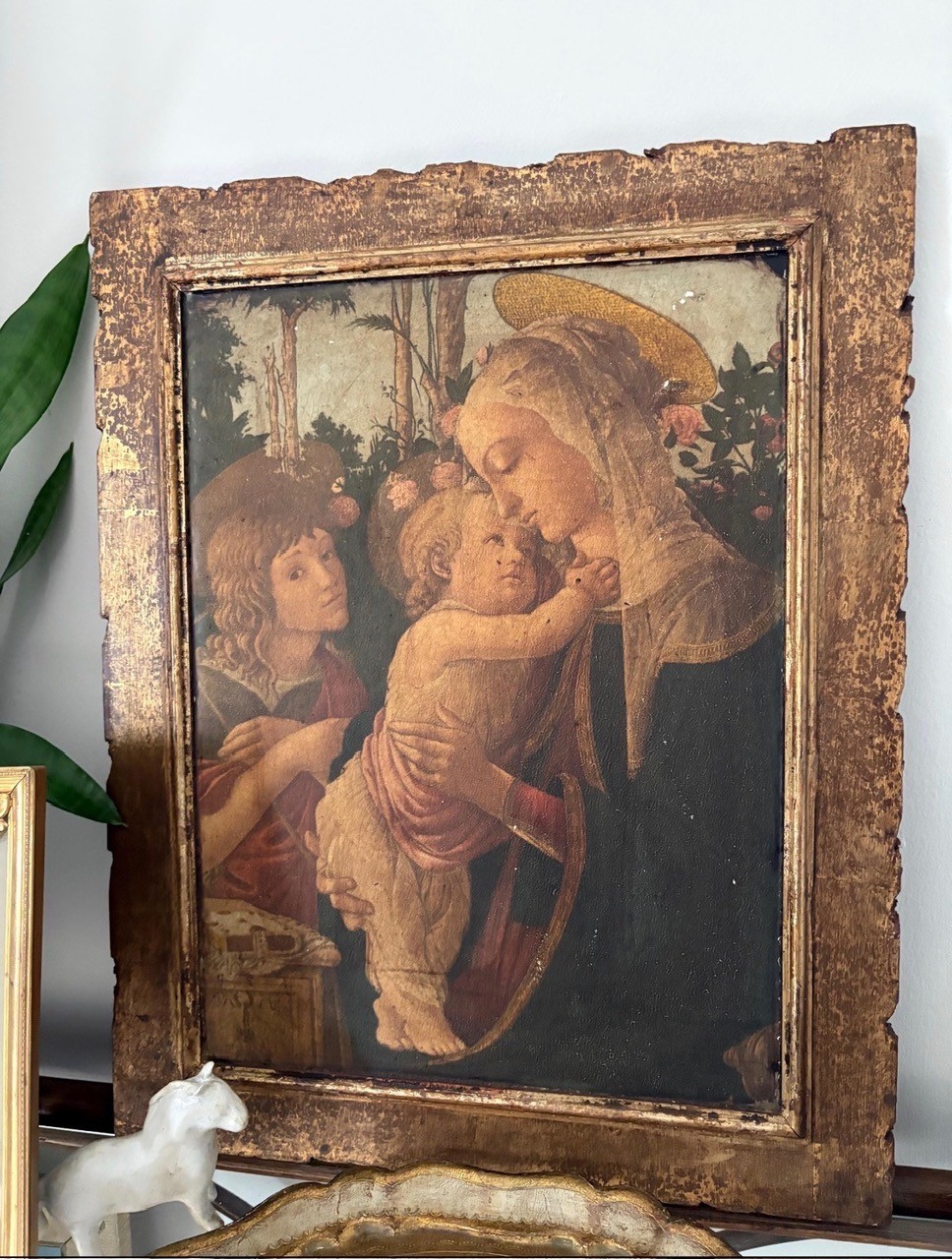 Florentine Madonna & Child on Wood Panel | Renaissance-Style Religious Art