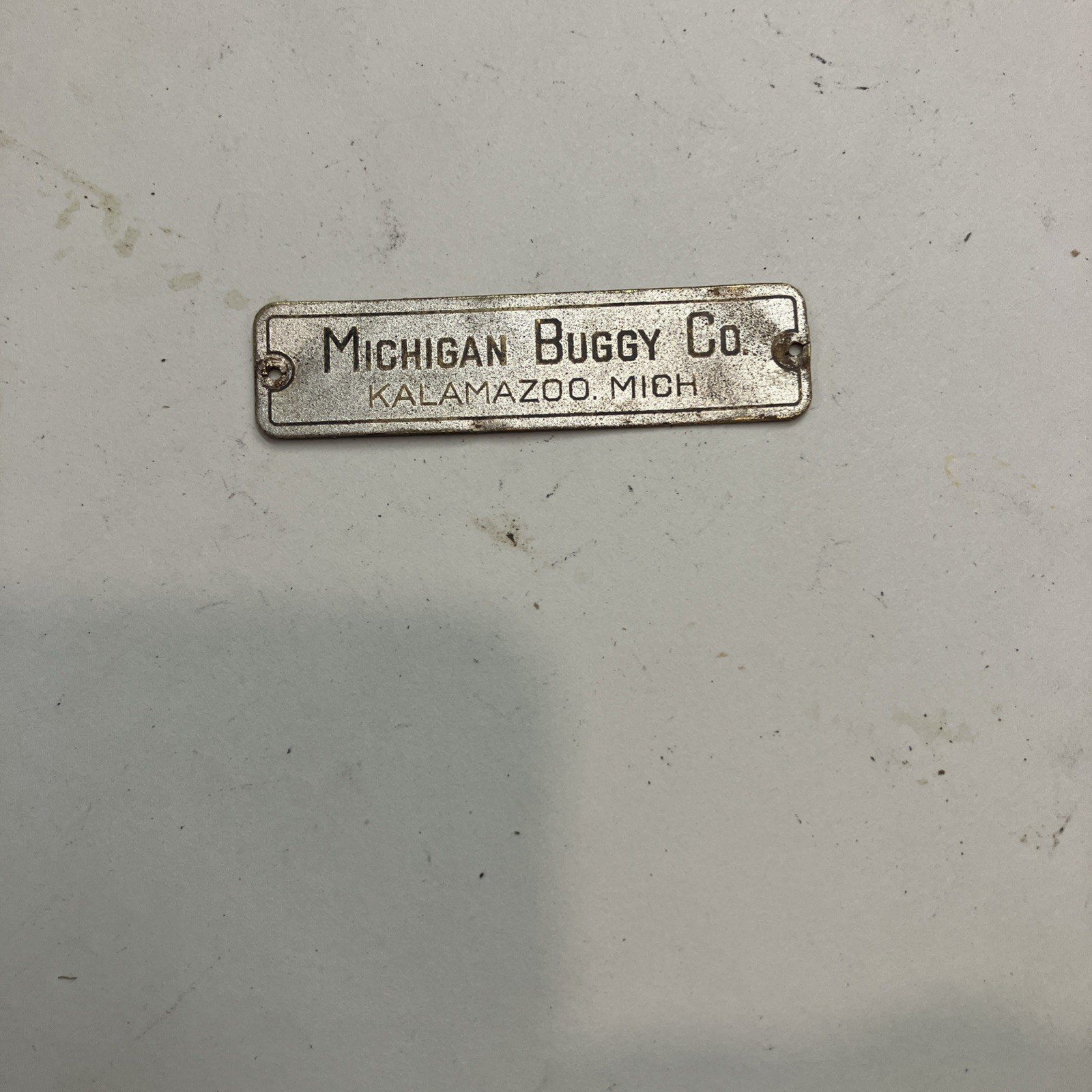 Michigan Buggy Co. TAG KALAMAZOO, MICH