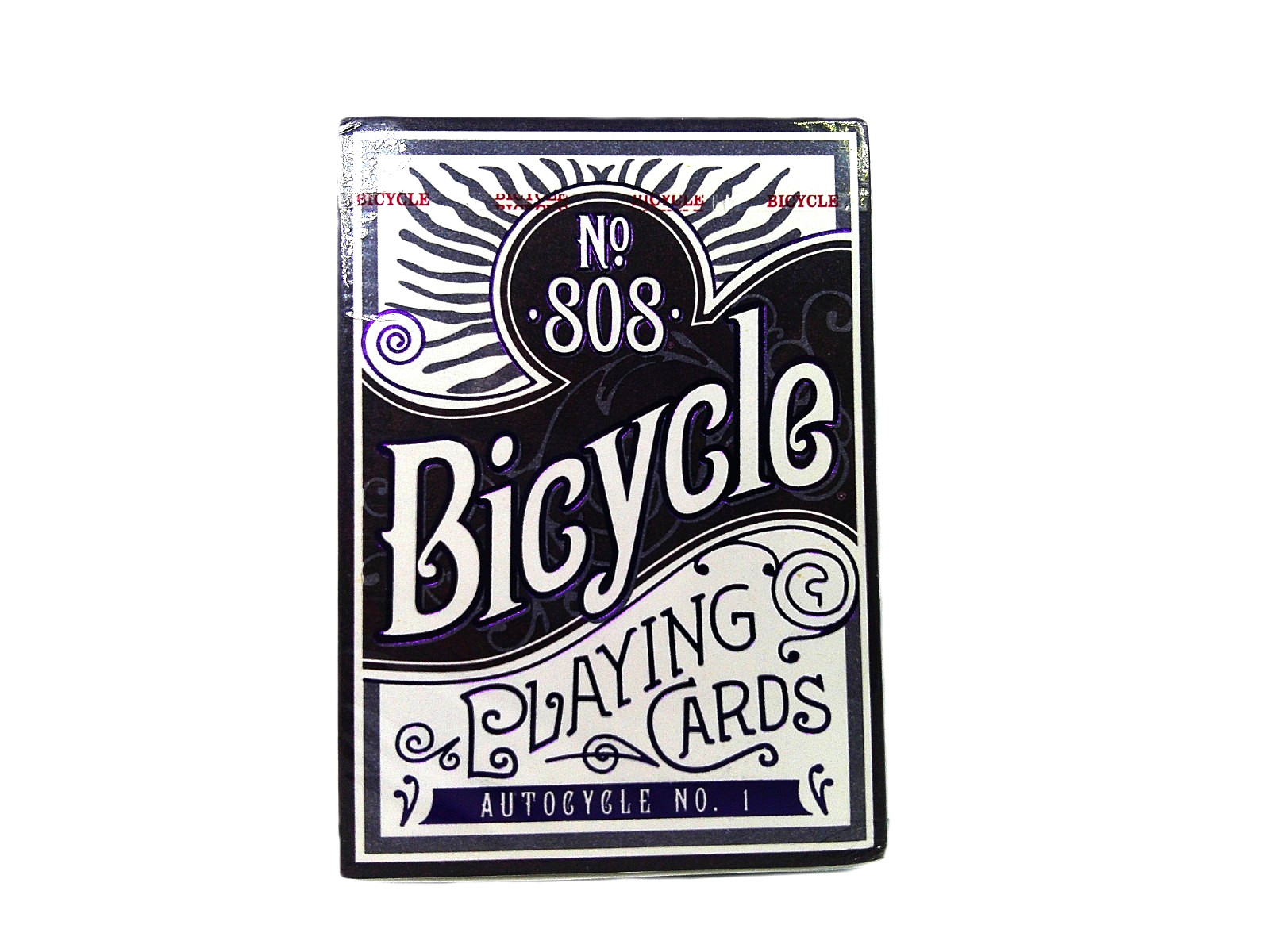 ONE NEW SEALED BICYCLE #808 AUTOCYCLE NO. 1 NEON PURPLE FOIL PLAYING CARDS USPCC
