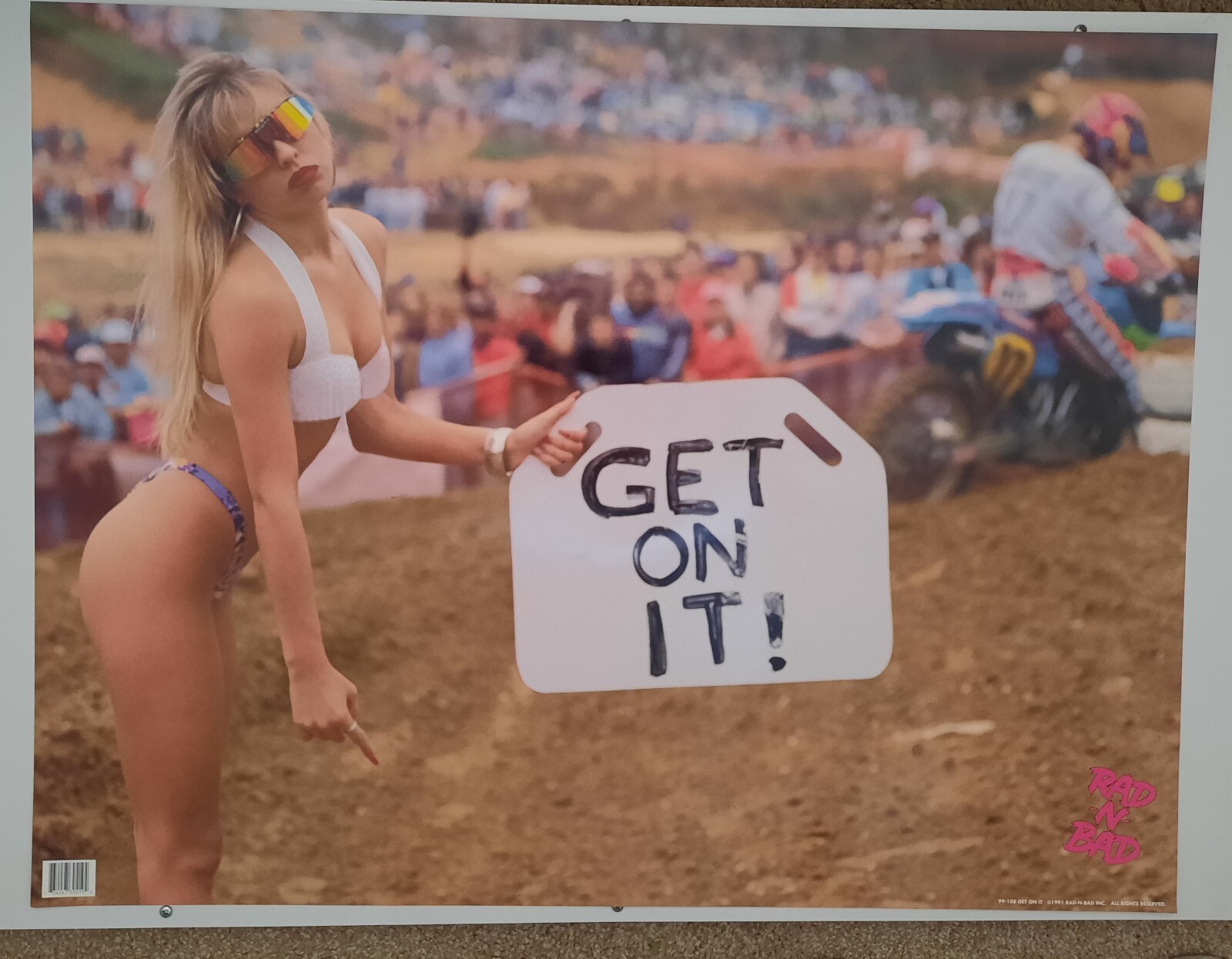 Vintage Rad & Bad Get On It Motocross Supercross Poster Budds Creek 1990's Vintage Rad & Bad Get On It Motocross Supercross Poster Budds Creek 1990's