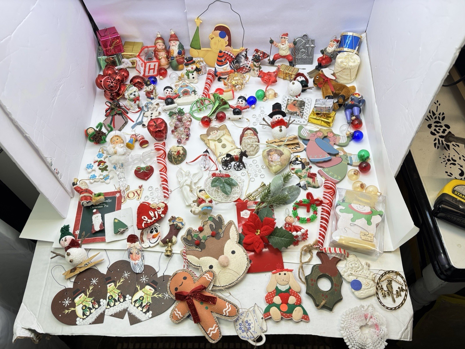 VTG to Modern Christmas Ornament Lot Mixed Kitsch Retro Santa Snowman Crafts 60+