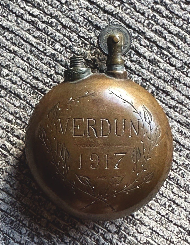 Verdun 1917 Original WWI (1914-18) Militaria Engraved Brass Lighter Trench Art 