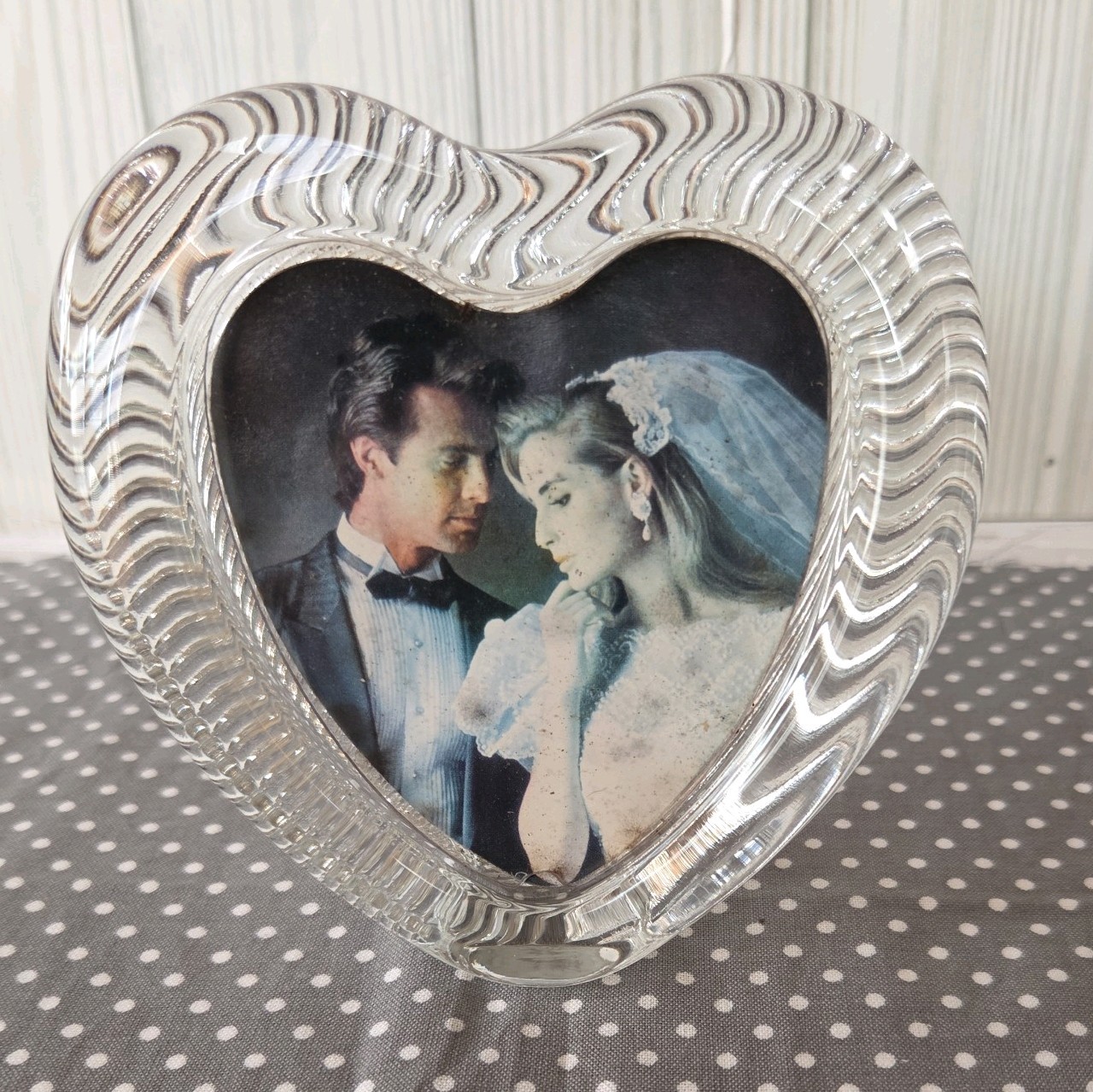 Mikasa Heart Shaped Picture Frame Japan Glass