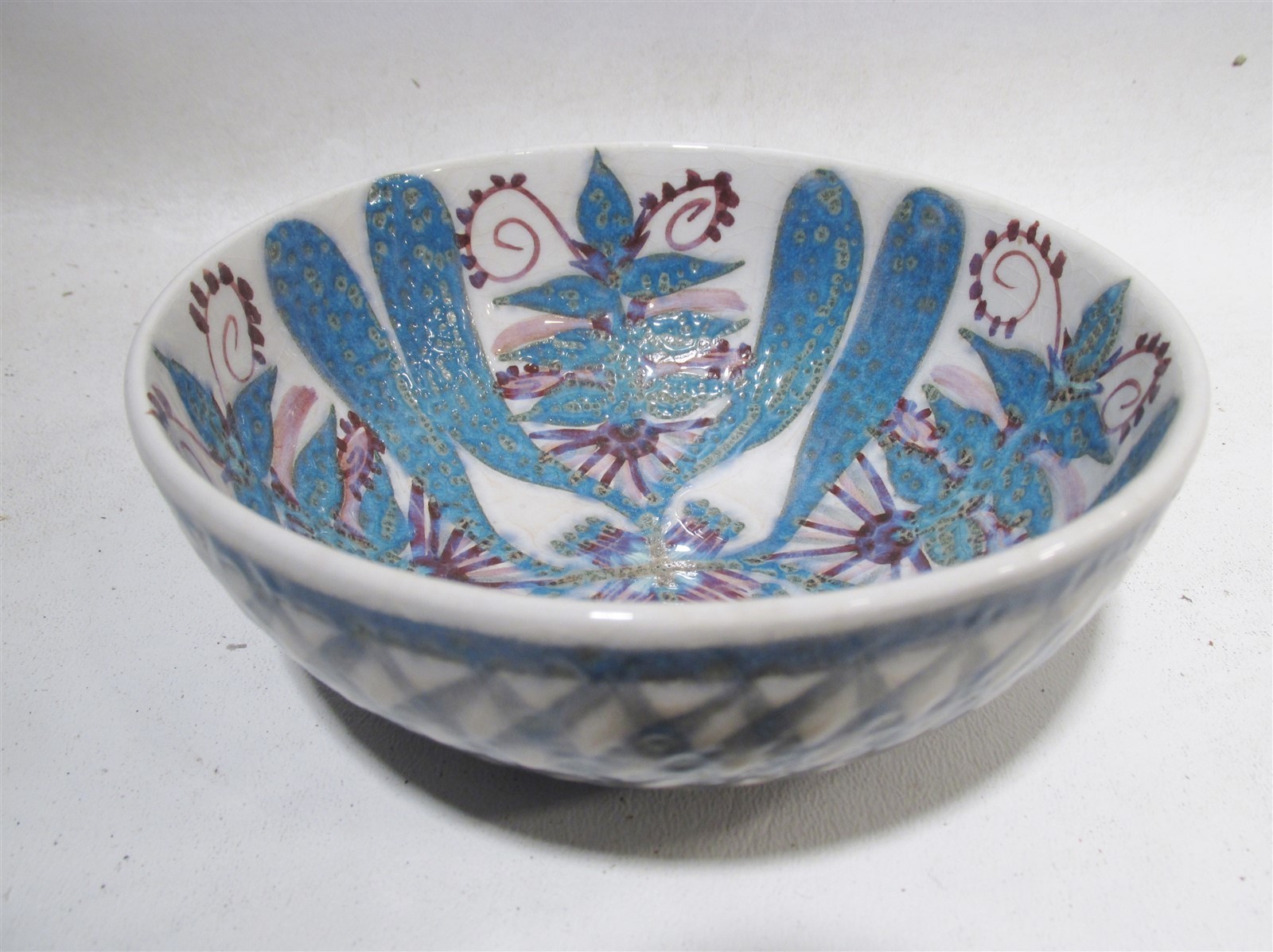 Midcentury Marianne Johnson Aluminia Denmark Faience Bowl Royal Copenhagen