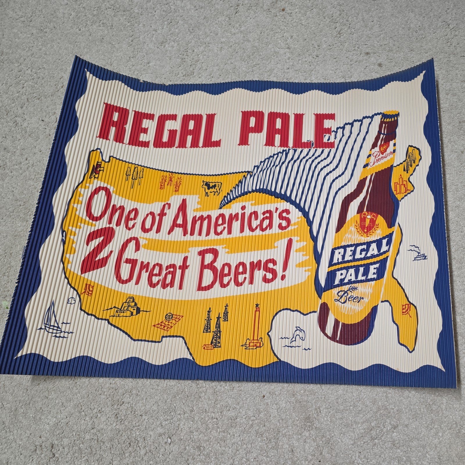 Regal Pale Beer of San Francisco Vintage  corrugated cardboard sign 24\