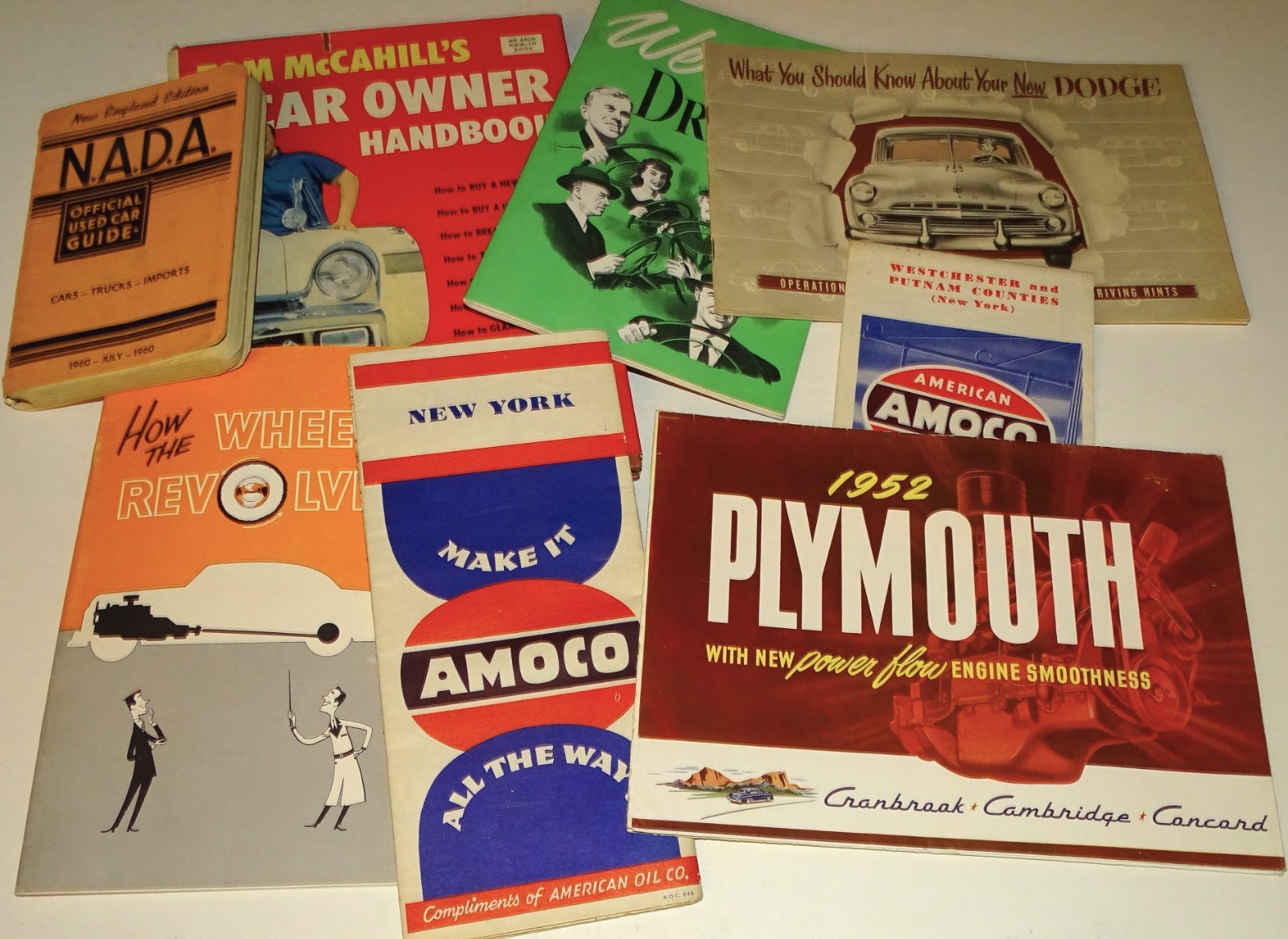 Vintage Automotive Paper Lot 1950s 1960s GM Dodge Plymouth Amoco Maps Brochure