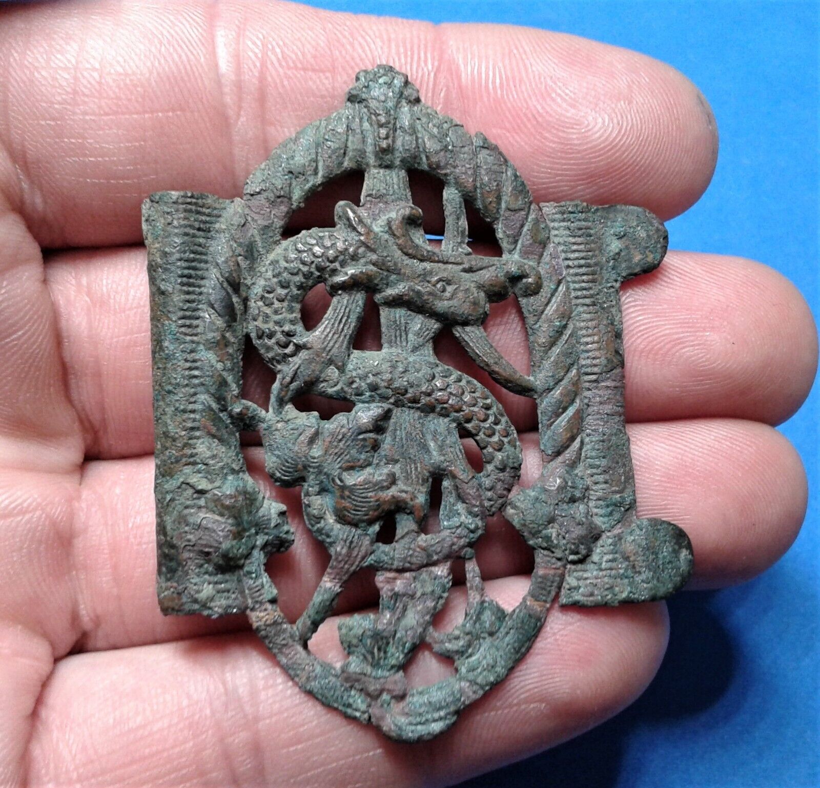 Dragon. Medieval Bronze Buckle