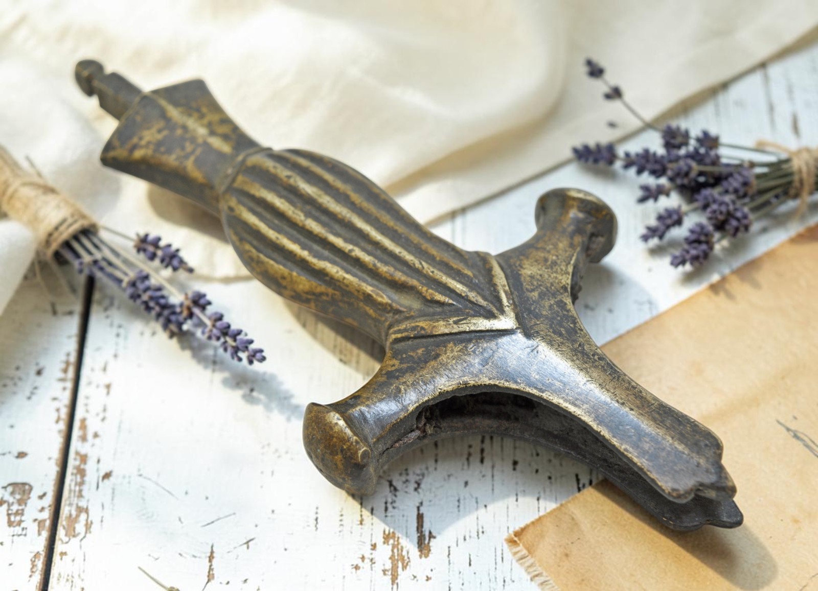 Antique Brass Sword Handle Hilt Original Old Hand Crafted