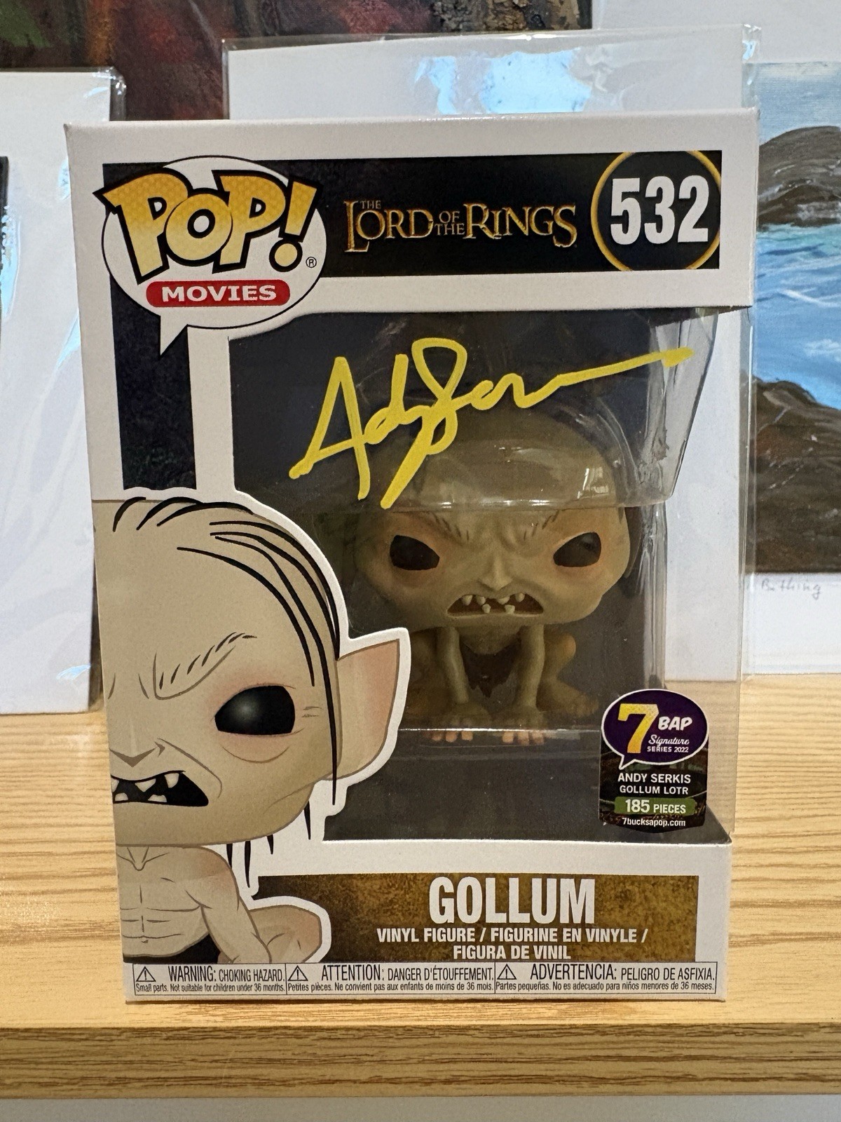 ANDY SERKIS SIGNED GOLLUM FUNKO POP 7BAP LORD OF THE RINGS LOTR AUTO JSA COA