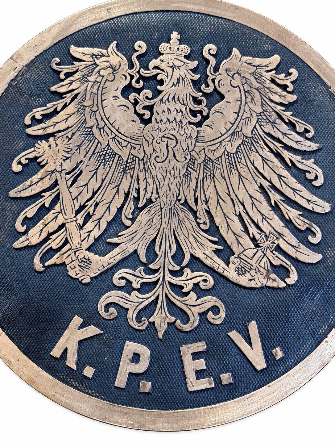 WWI-ERA Brass Royal Prussian 1912 Locomotive Builders Plate K.P.E.V. Factory