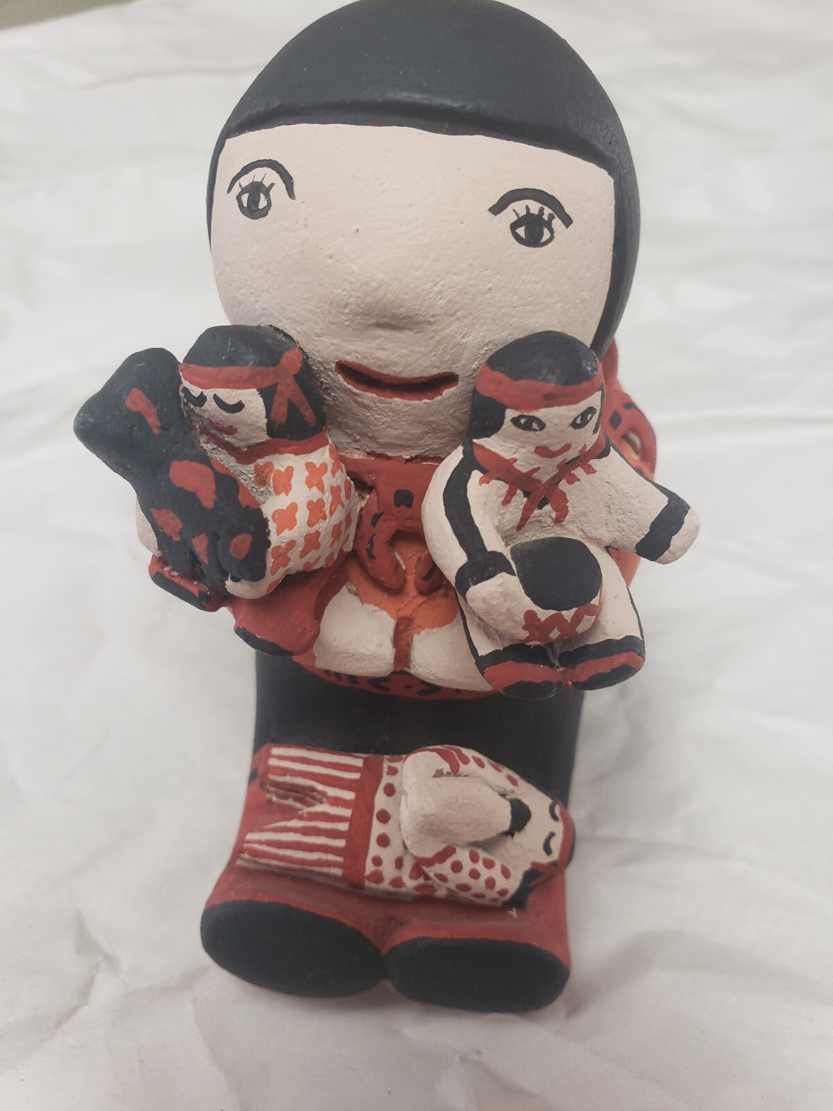 Pottery Storyteller Children Signed Cochiti Pueblo Native Vintage Vangie Suina