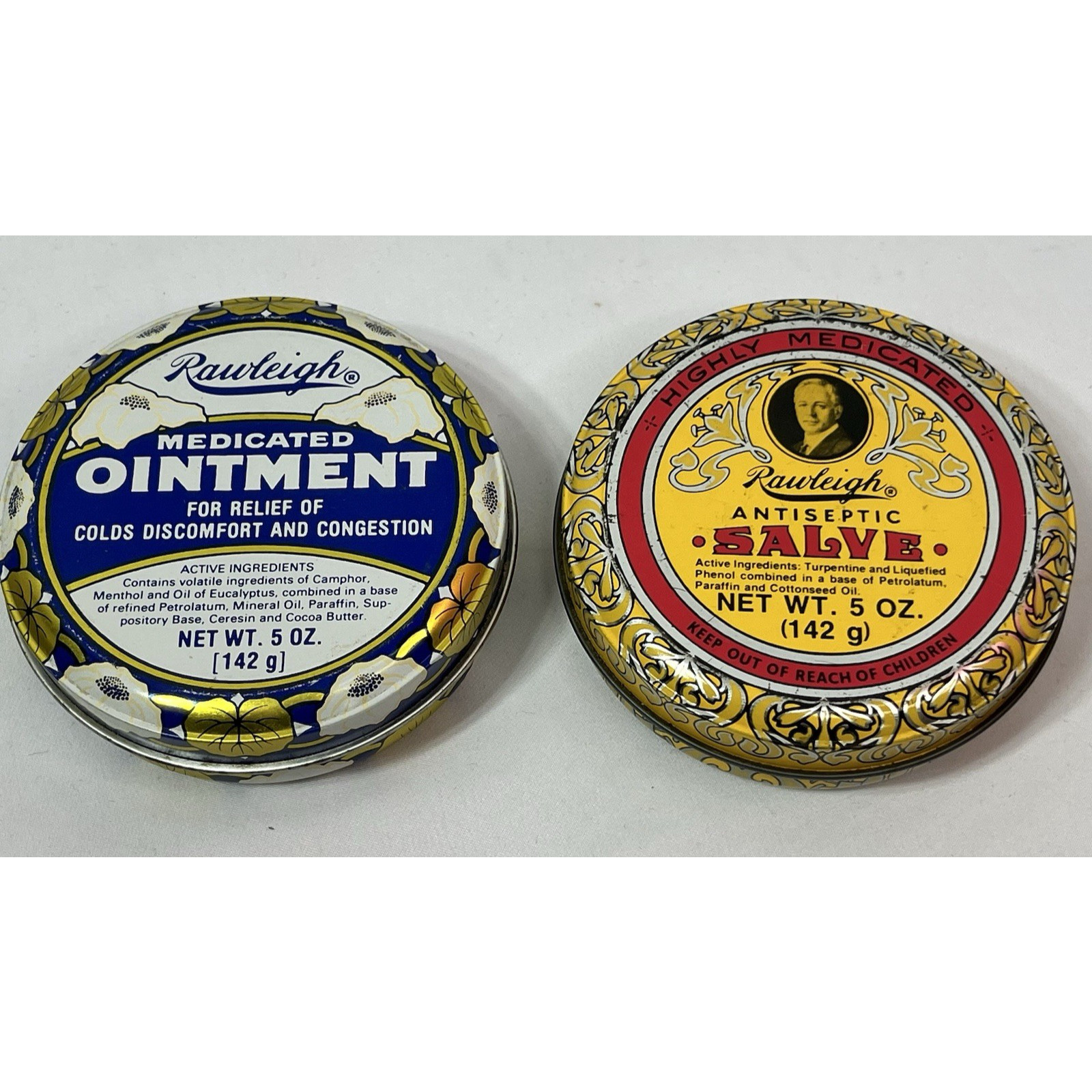 Rawleigh Antiseptic Salve Tin 2 Highly Medicated Ointment Original 5 oz vtg