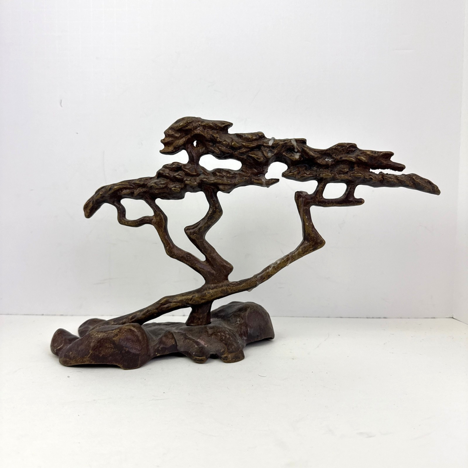 Vintage Scott Nelles 1993 Bronze Art Sculpture Cypress Tree Of Life Menorah