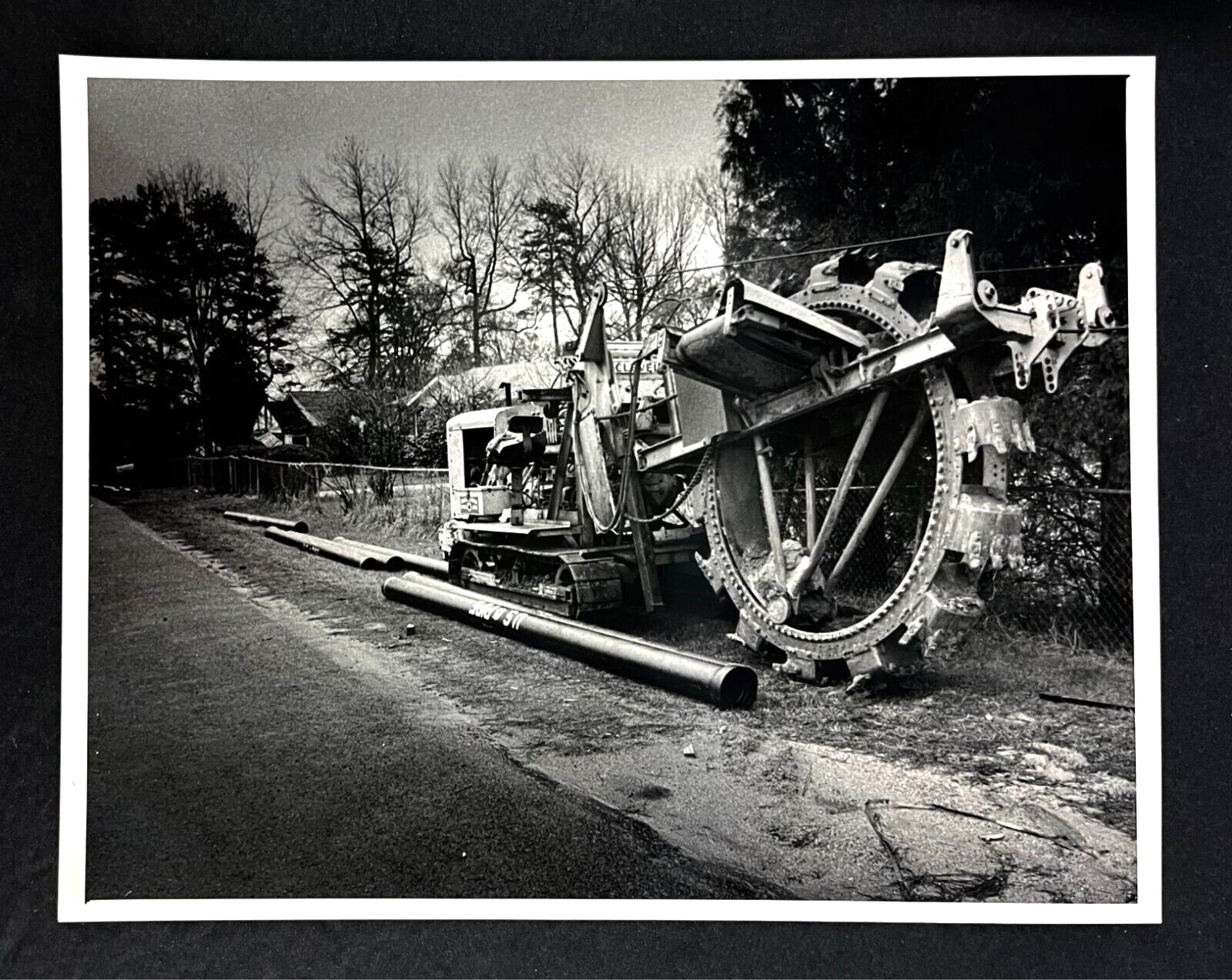 1984 Charlotte NC Hampton Park Water Pipe Laying Equipment Vintage Press Photo