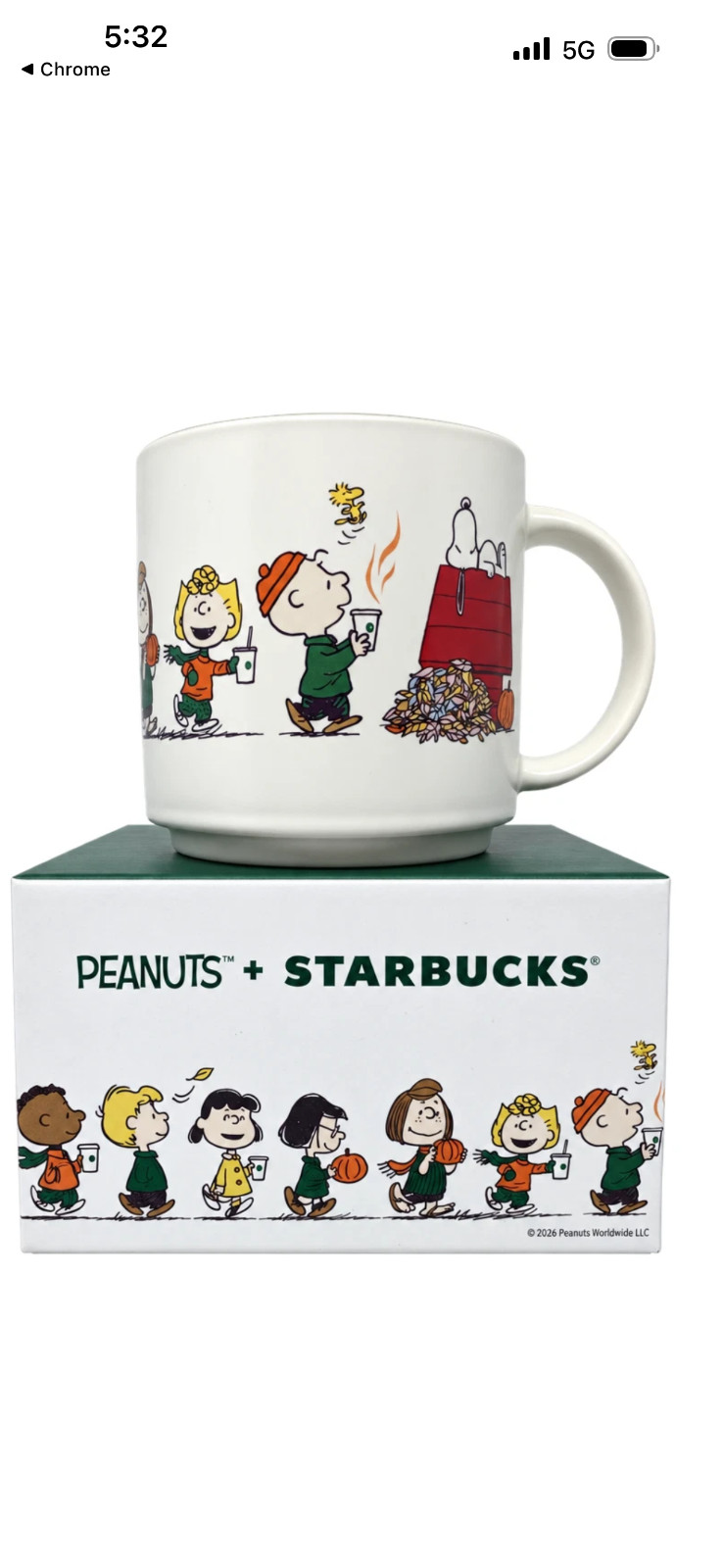 Starbucks x Peanuts Snoopy 14-ounce Ceramic Mug 2026 - Charlie Brown Fall Starbucks x Peanuts Snoopy 14-ounce Ceramic Mug 2026 - Charlie Brown Fall