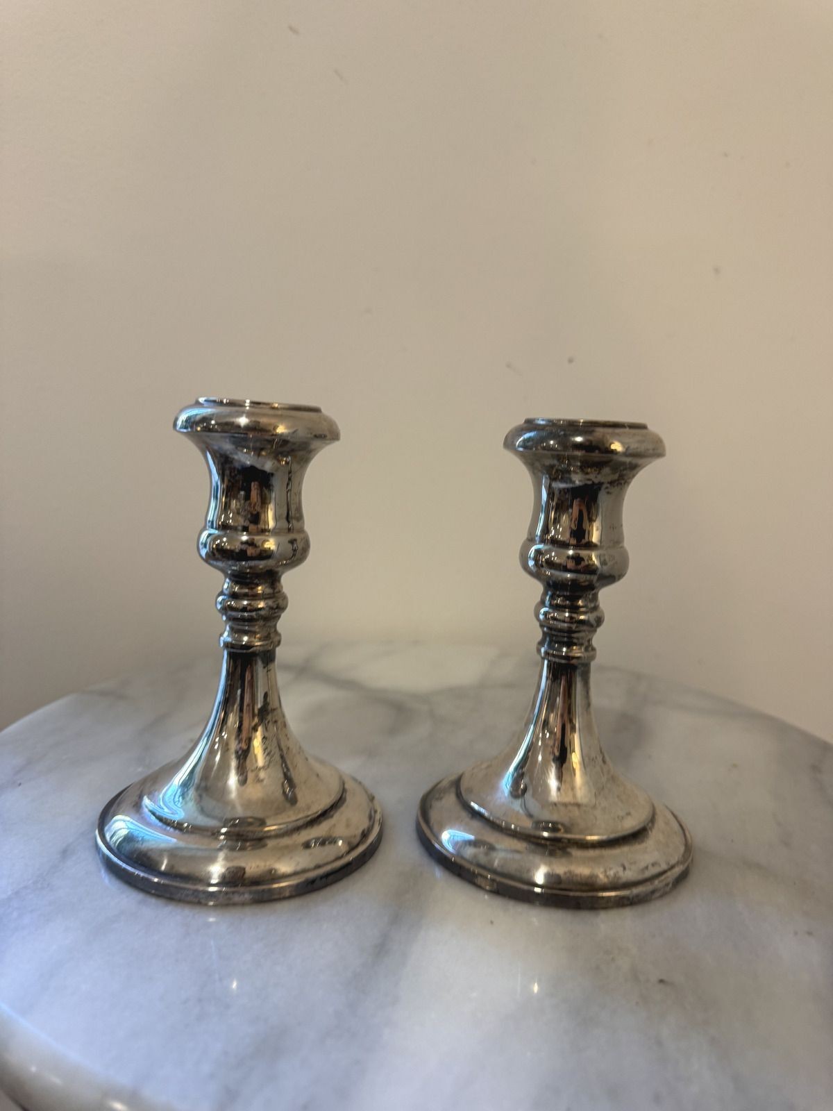 Pair of Vintage Silverplate Candlesticks