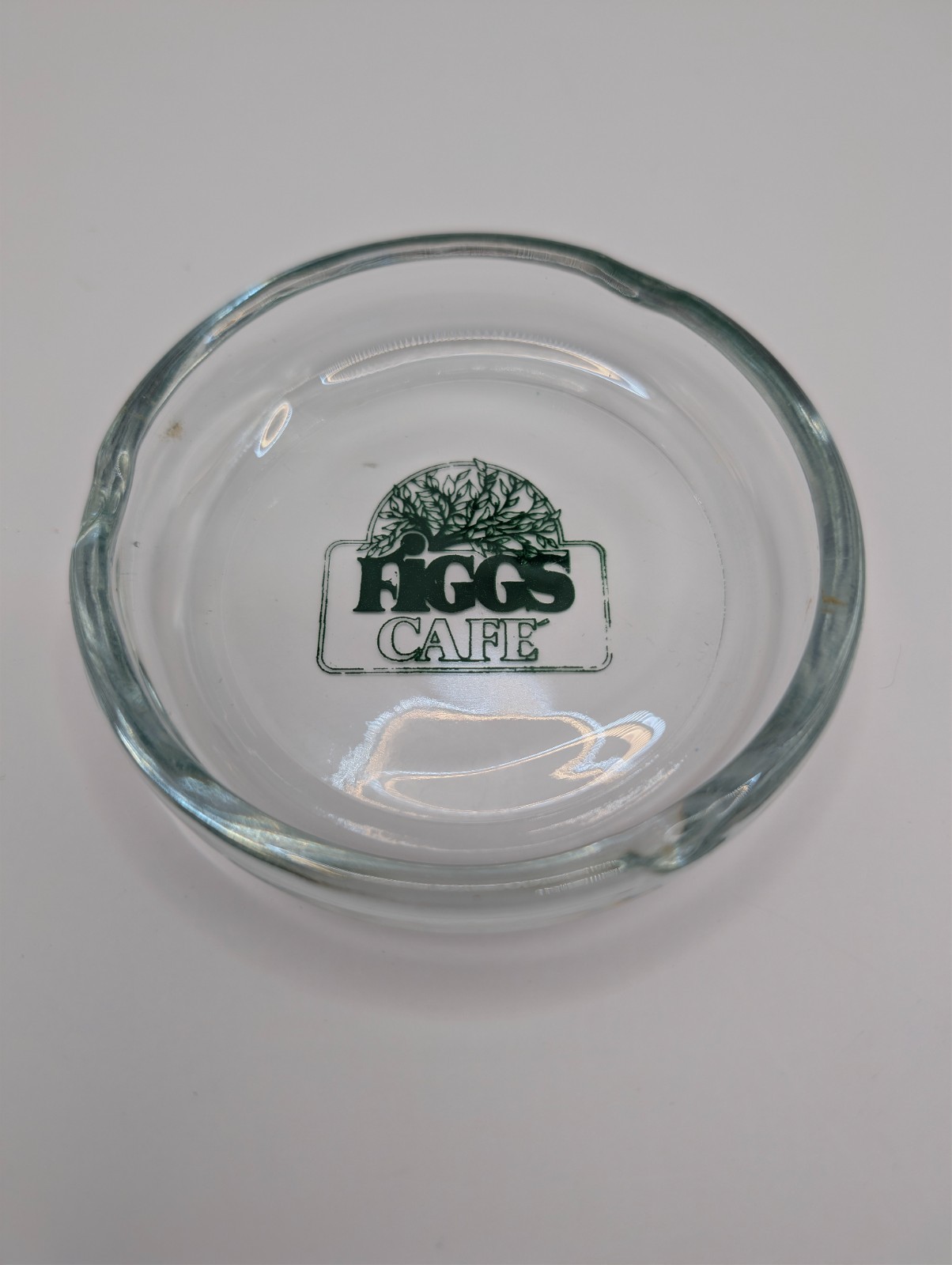 Vtg Figgs Cafe Rockford Illinois Clear Glass Ashtray