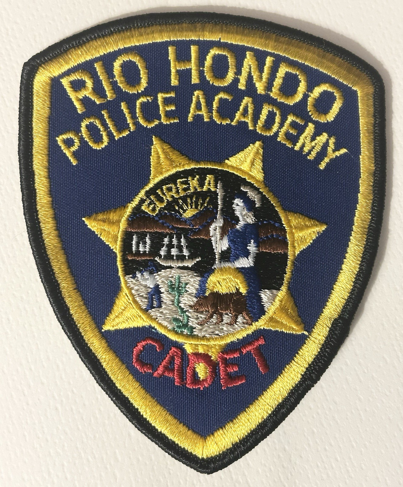 Rare, Vintage RIO HONDO POLICE ACADEMY CADET Patch in Whittier CA 4” X 5” Rare, Vintage RIO HONDO POLICE ACADEMY CADET Patch in Whittier CA 4” X 5”