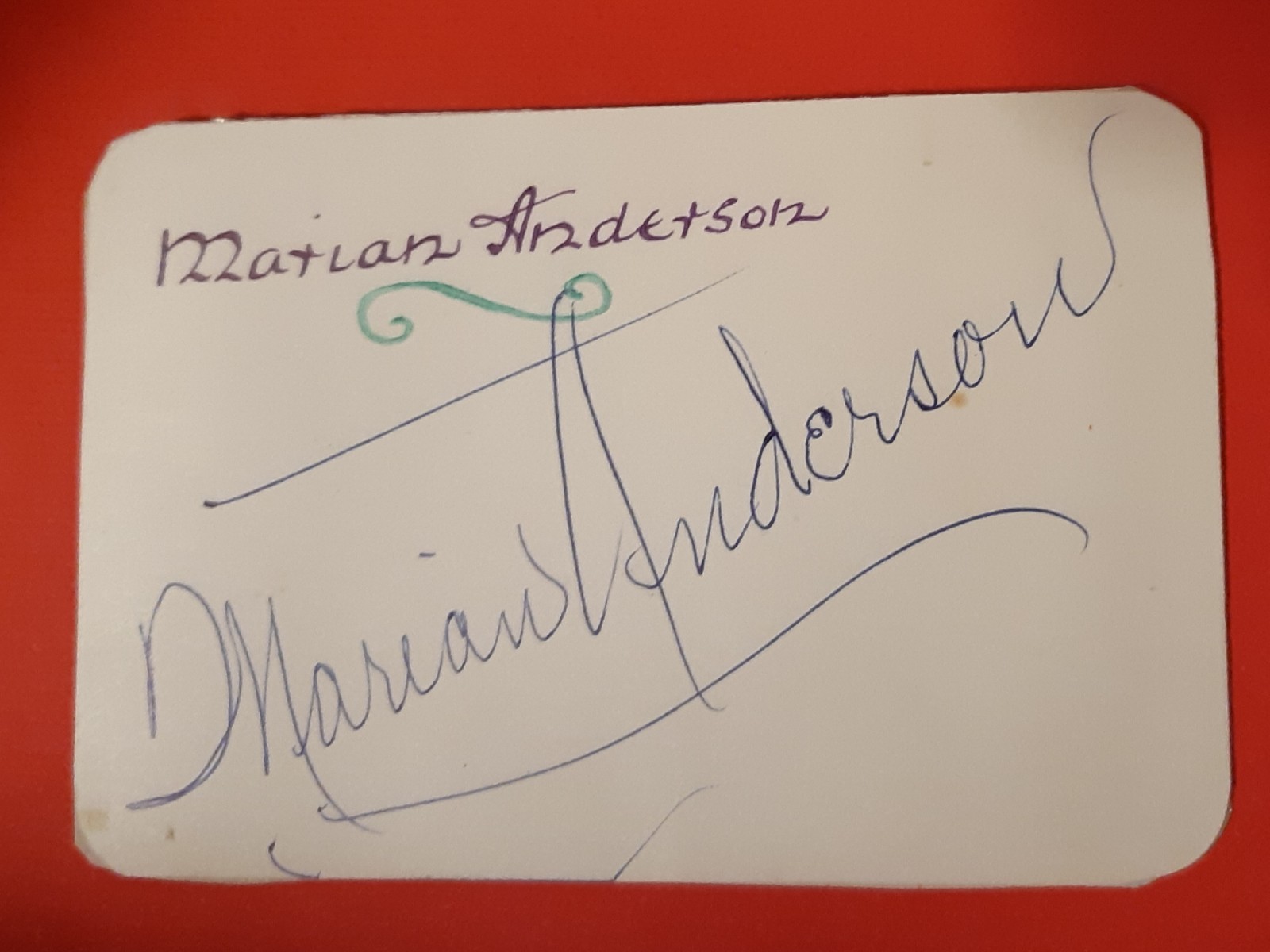 Marian Anderson Autograph Alto Sheet Marian Anderson Autograph Alto Sheet