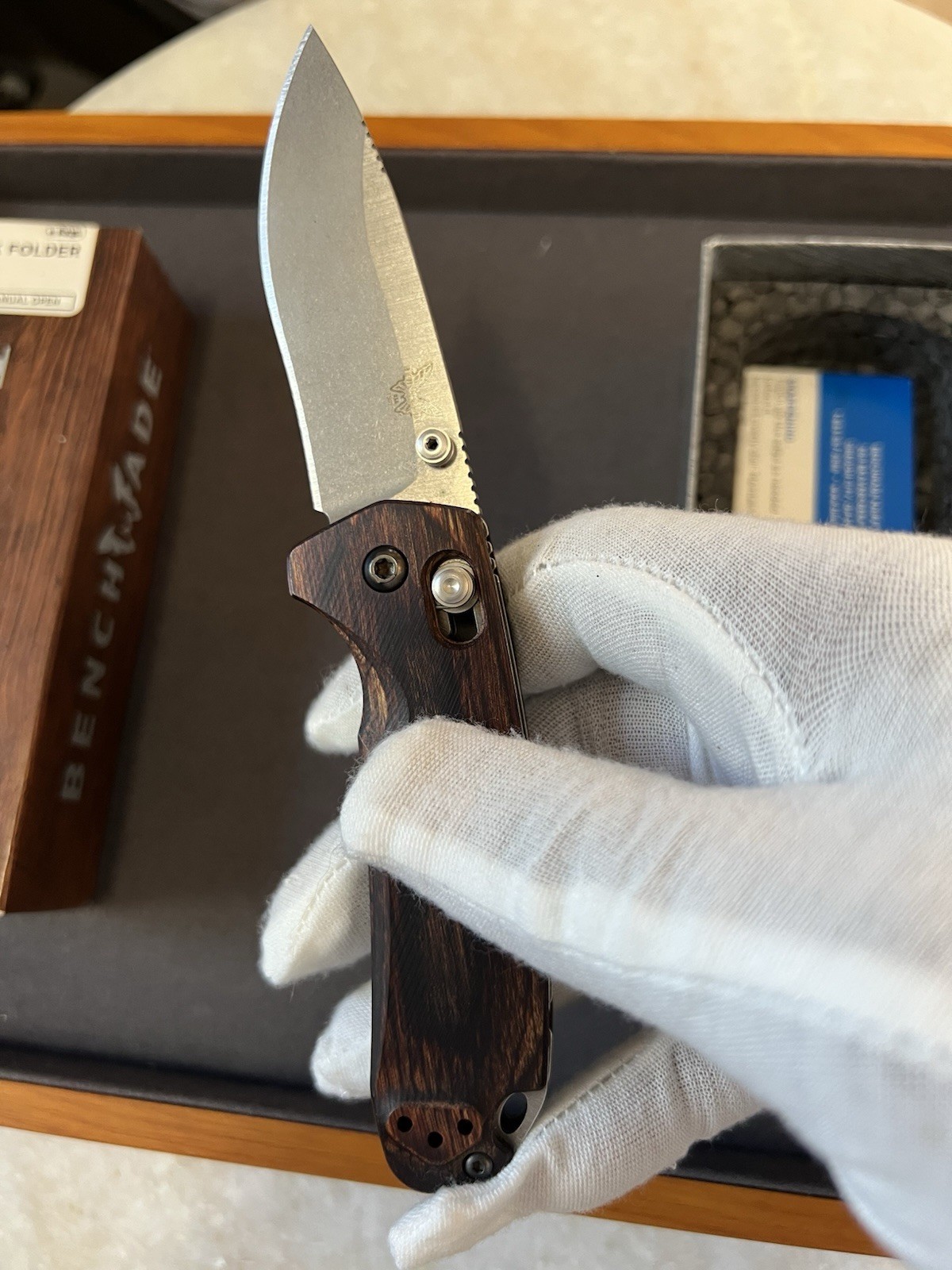 Benchmade North Fork 15031-2 Dymondwood CPM-S30V AXIS Lock Knife Box Pouch LNIB