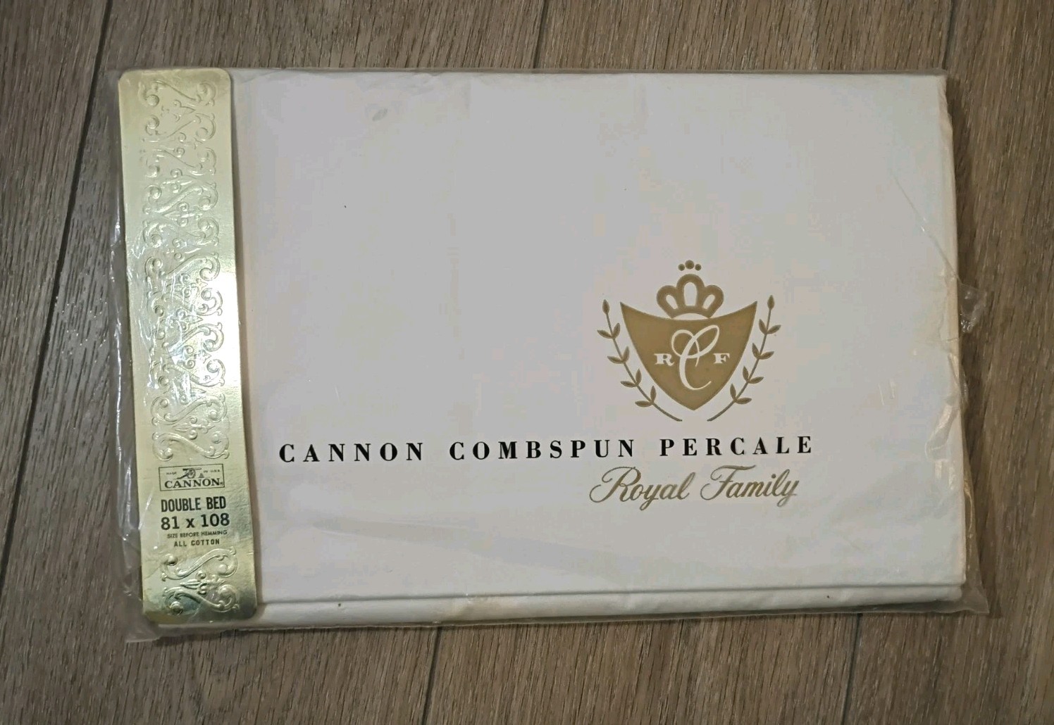 VTG Cannon Royal Family Luxury Combedspun Percale Double Flat Sheet White USA