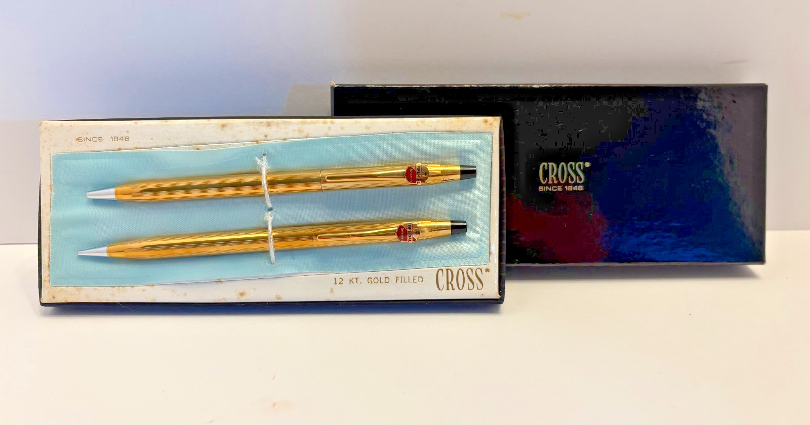 NOS Cross 12K GF Pen Pencil Set Imperial Refineries Oil Gas Advertising NIB