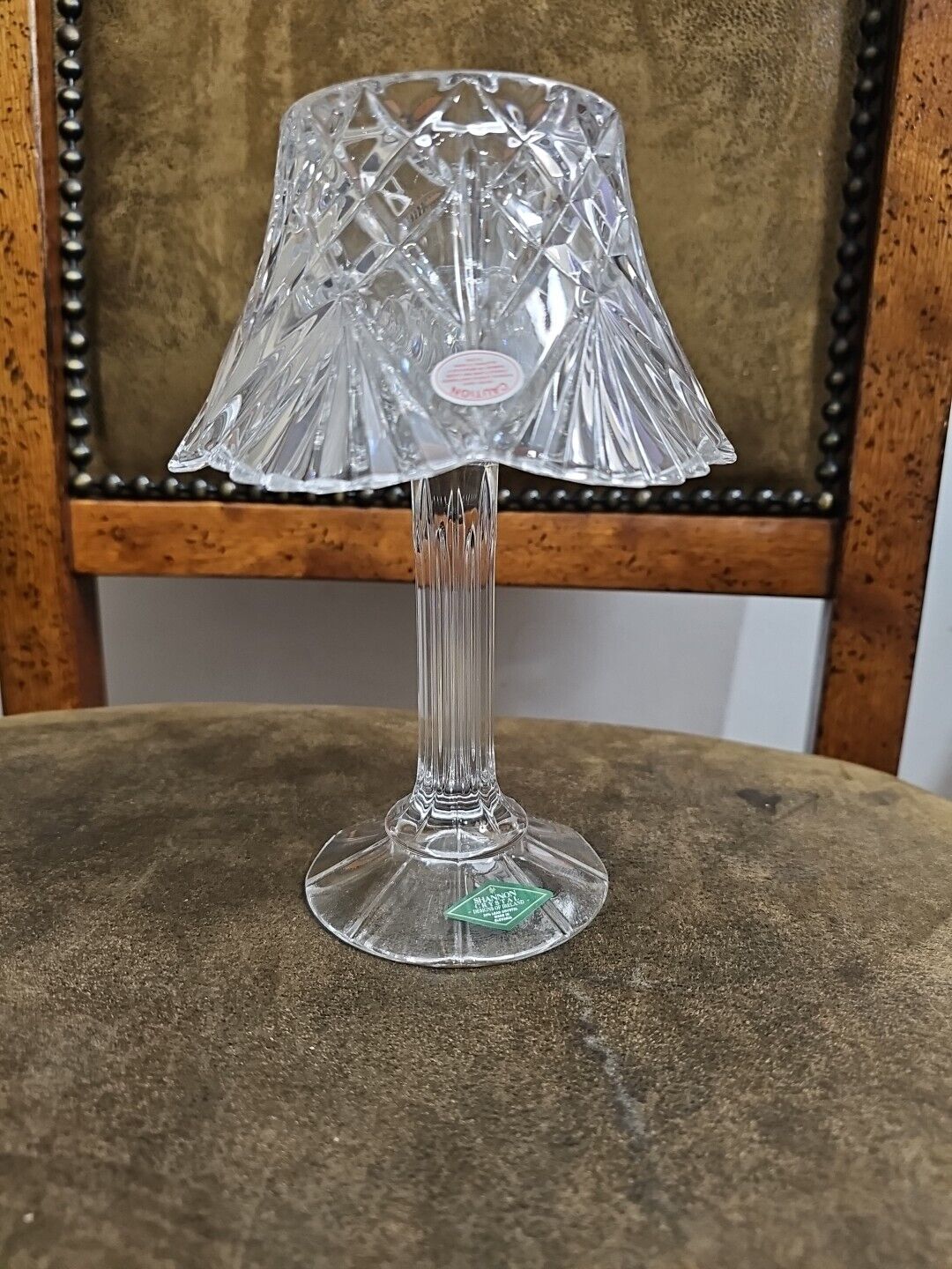 Shannon Crystal Lamp, Tiffany Style, Candle Holder, Beautiful  8.5” tall In Box