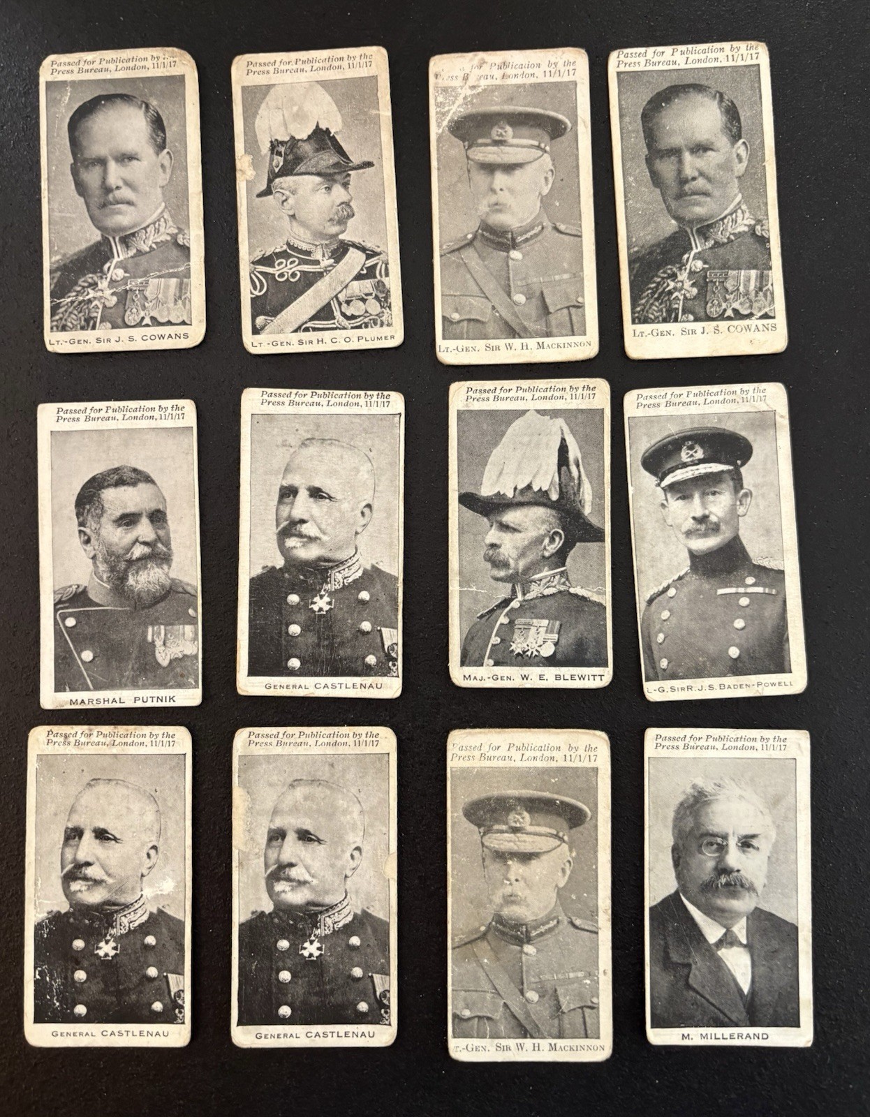 1917 C21 Imperial Tobacco (Canada) Military Portraits Series - Lot Of 12 Cards