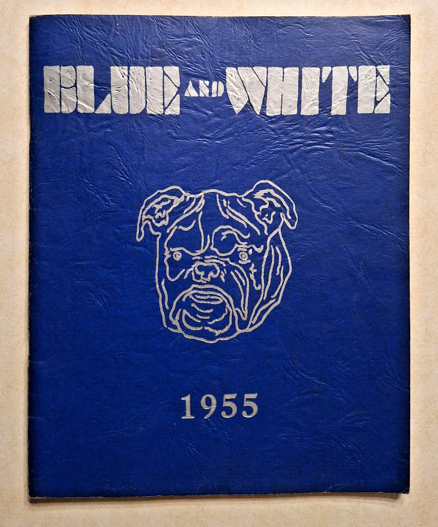 Vintage Bangor Maine Junior High School ME Yearbook 1955 Blue and White History