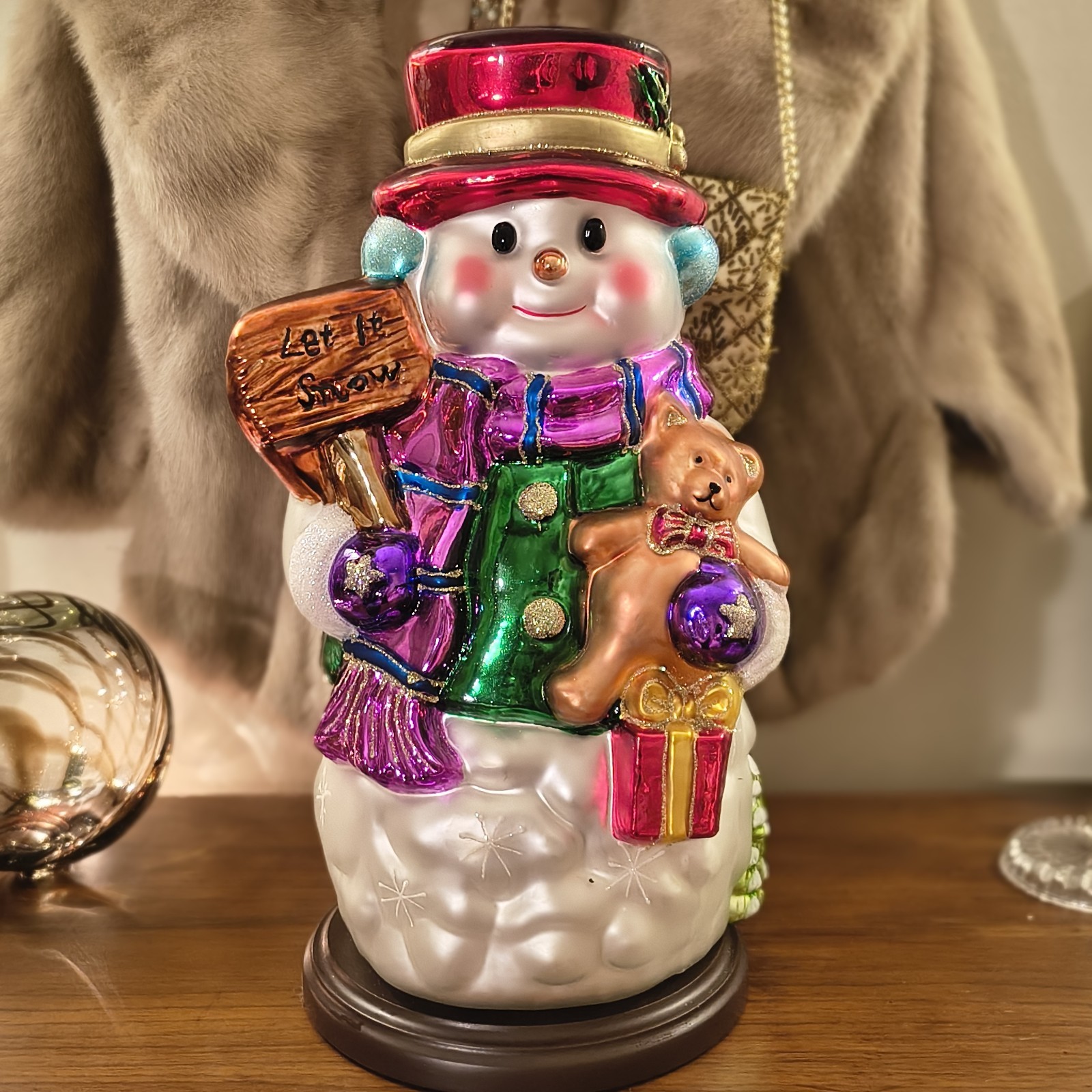 Thomas Pacconi Vintage Glass Large and Medium Snowmen Ornaments Thomas Pacconi Vintage Glass Large and Medium Snowmen Ornaments