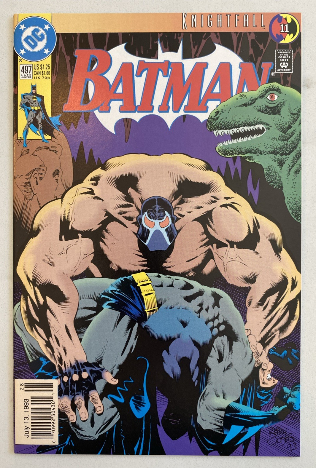 Batman #497 Newsstand Variant (DC Comics, 7/ 1993) 9.2 NM- {KNIGHTFALL: Part11}